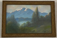 Carl Sammons Western Mountain Landscape Pastel Painting C.1920