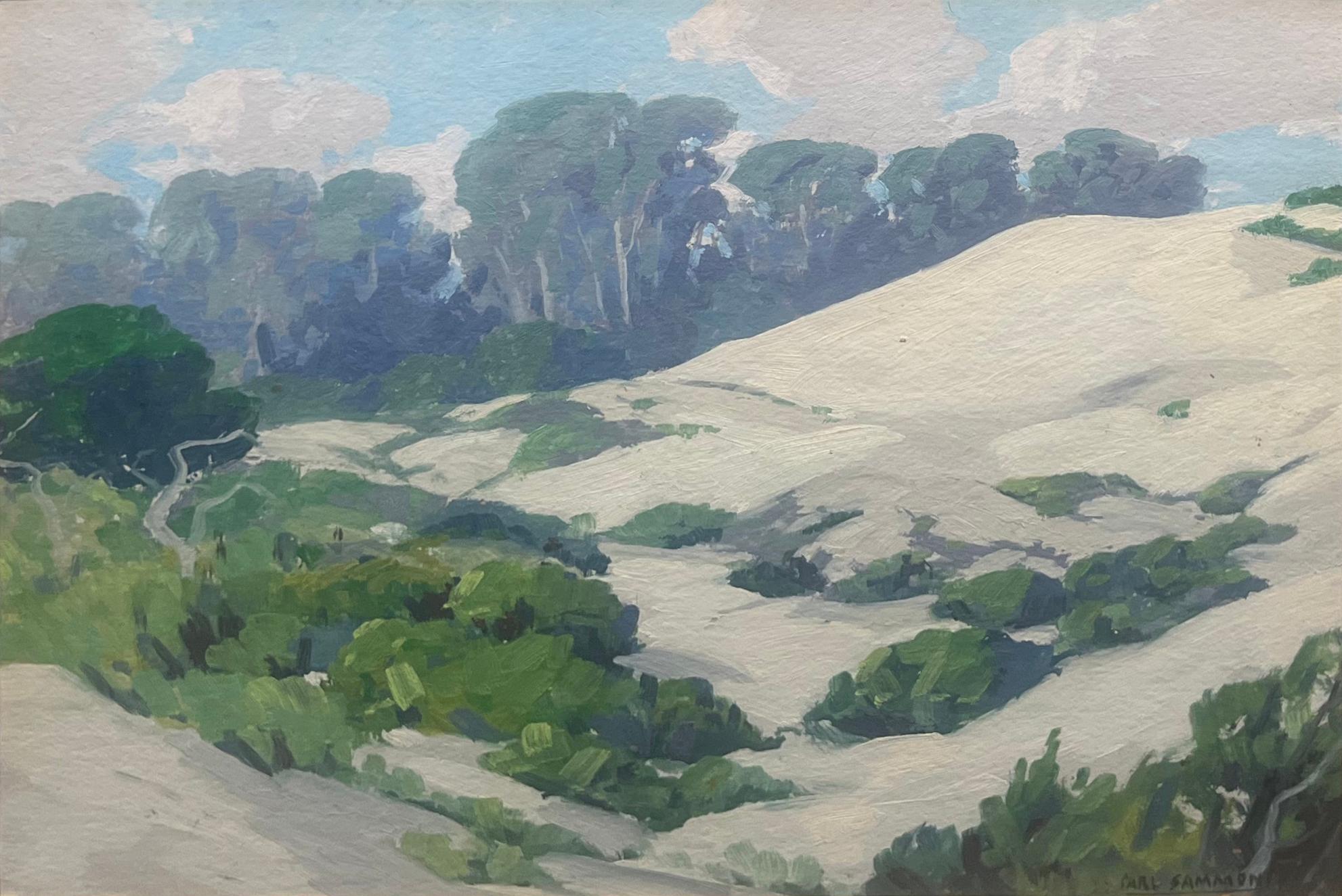 Dunes on California Coast, c 1930s - Painting by Carl Sammons