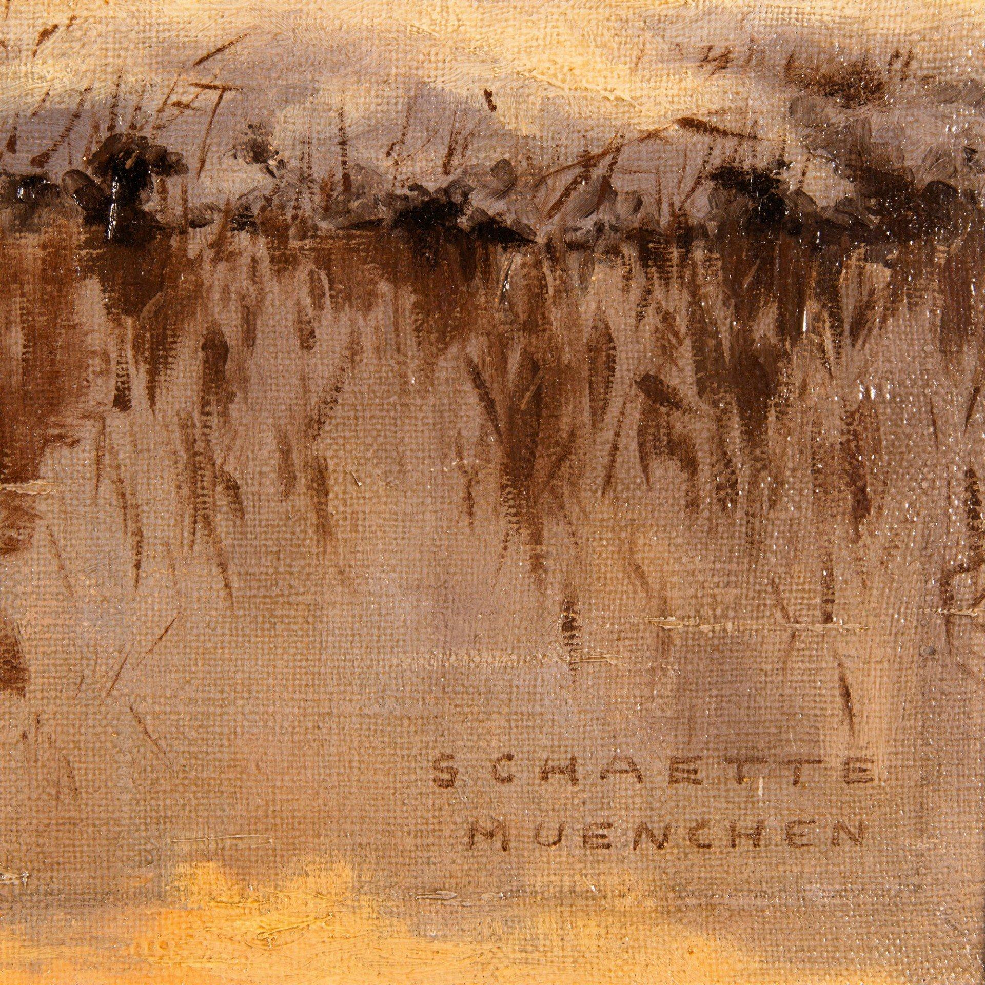 Winter landscape, oil on canvas by Carl Schaette For Sale 6
