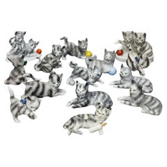 Collezione di statuette di gatti di Carl Scheidig Gräfenthal, Germania, anni '40