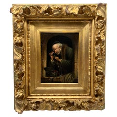 Carl Schleicher (Austrian, 1825-1903), "The Pawn Broker" Oil On Board