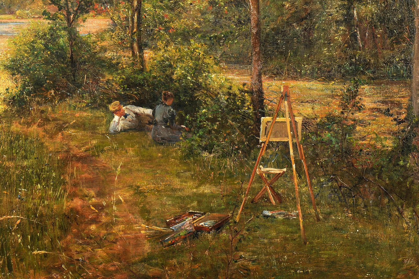 El descanso del pintor en Dinamarca - Painting Escuela francesa de Carl Schlichting-Carlsen
