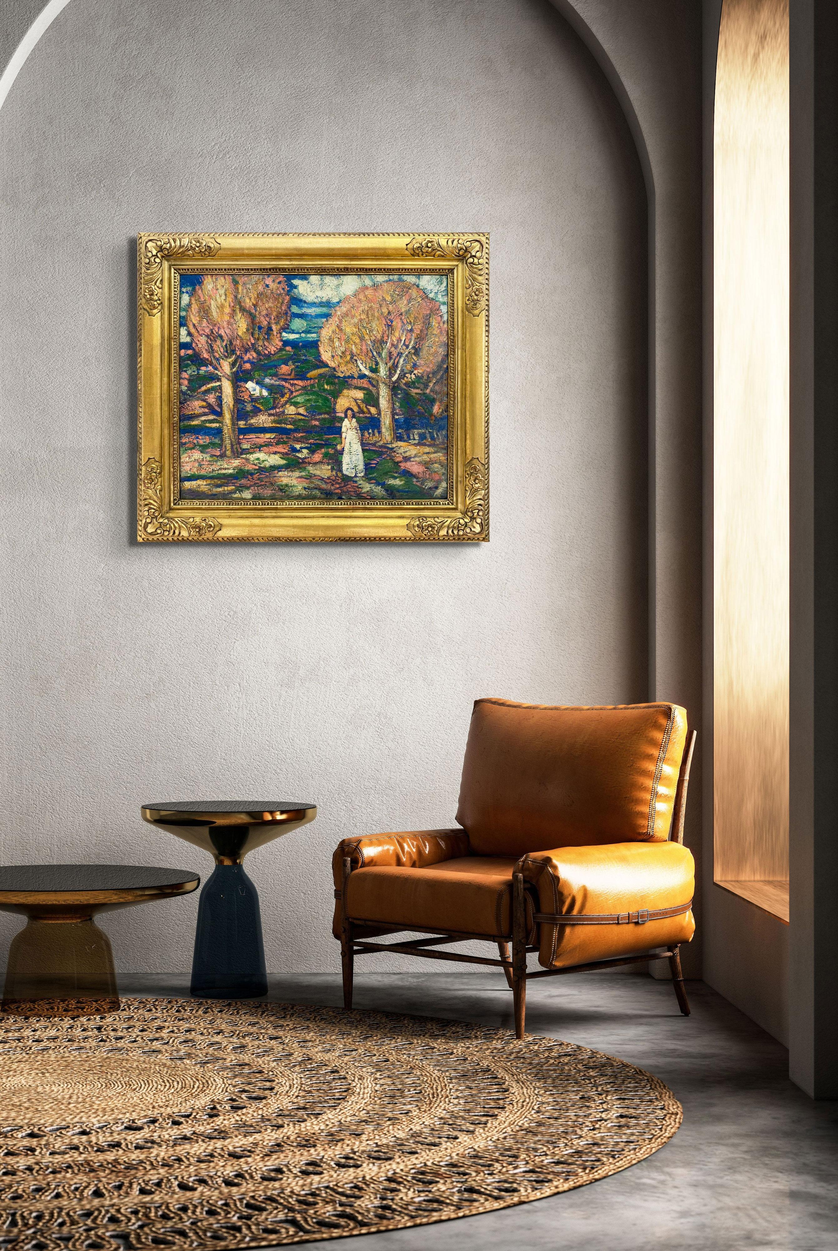 Herbst-Wandteppich, Fauve-Landschaft – Painting von Carl Schmitt