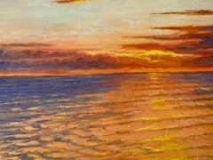 Impressionistic Sunset -- Sun setting off Long Island's East End, New York.
