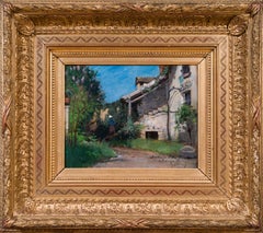 Antique A French Barbizon Garden by Swedish Artist Carl Skånberg