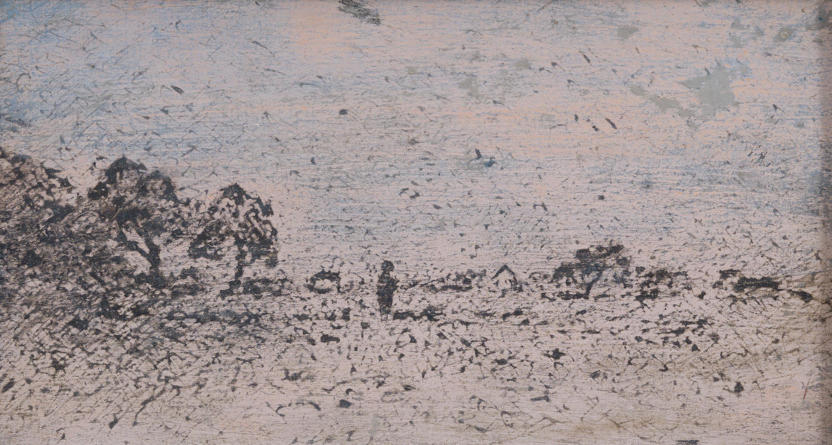 Eine impressionistische Landschaftsstudie des schwedischen Künstlers Carl Skånberg, Grisaille im Angebot 1