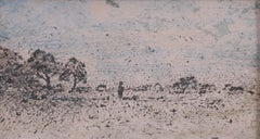 Eine impressionistische Landschaftsstudie des schwedischen Künstlers Carl Skånberg, Grisaille