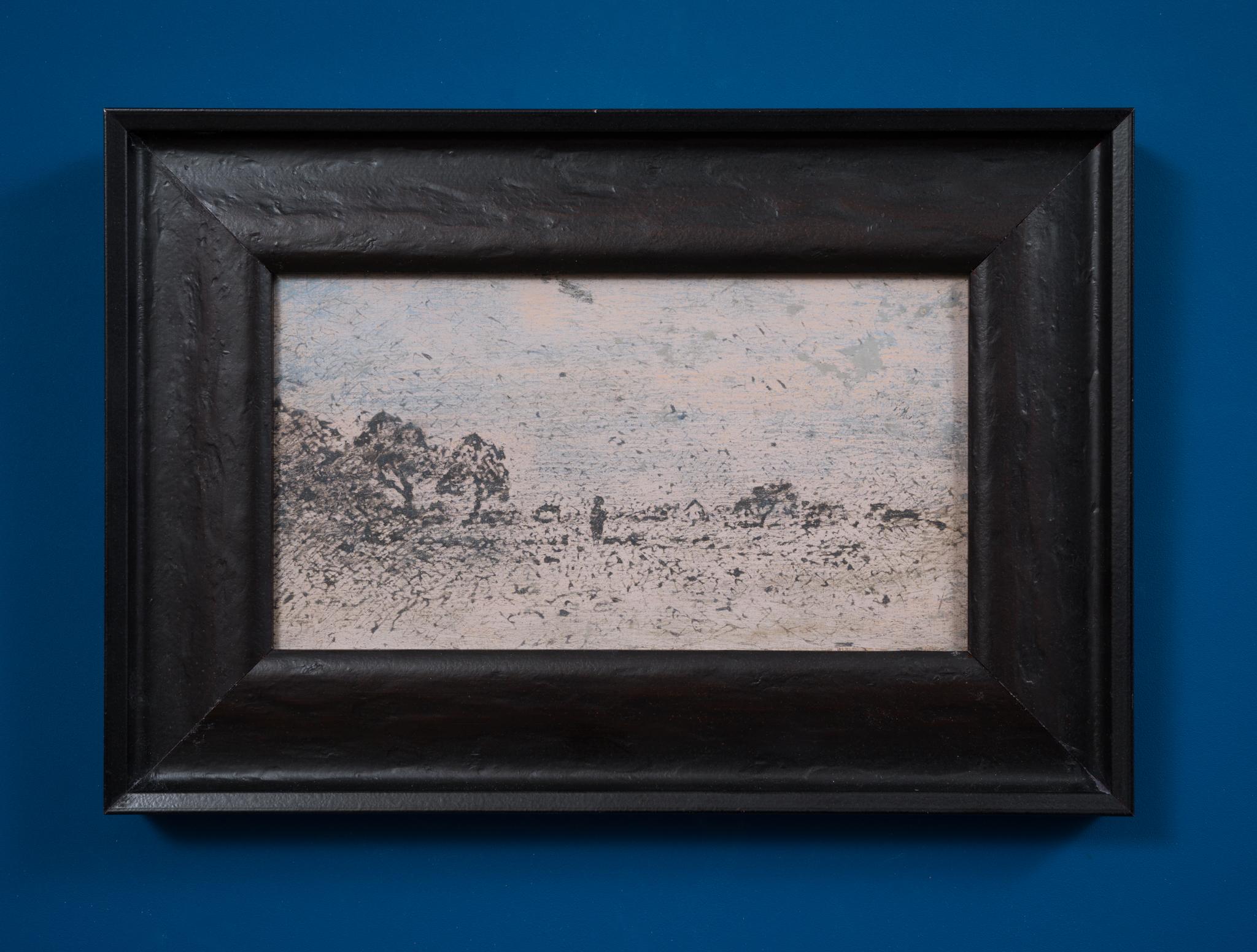 Estudio de paisaje impresionista del artista sueco Carl Skånberg, Grisalla 2
