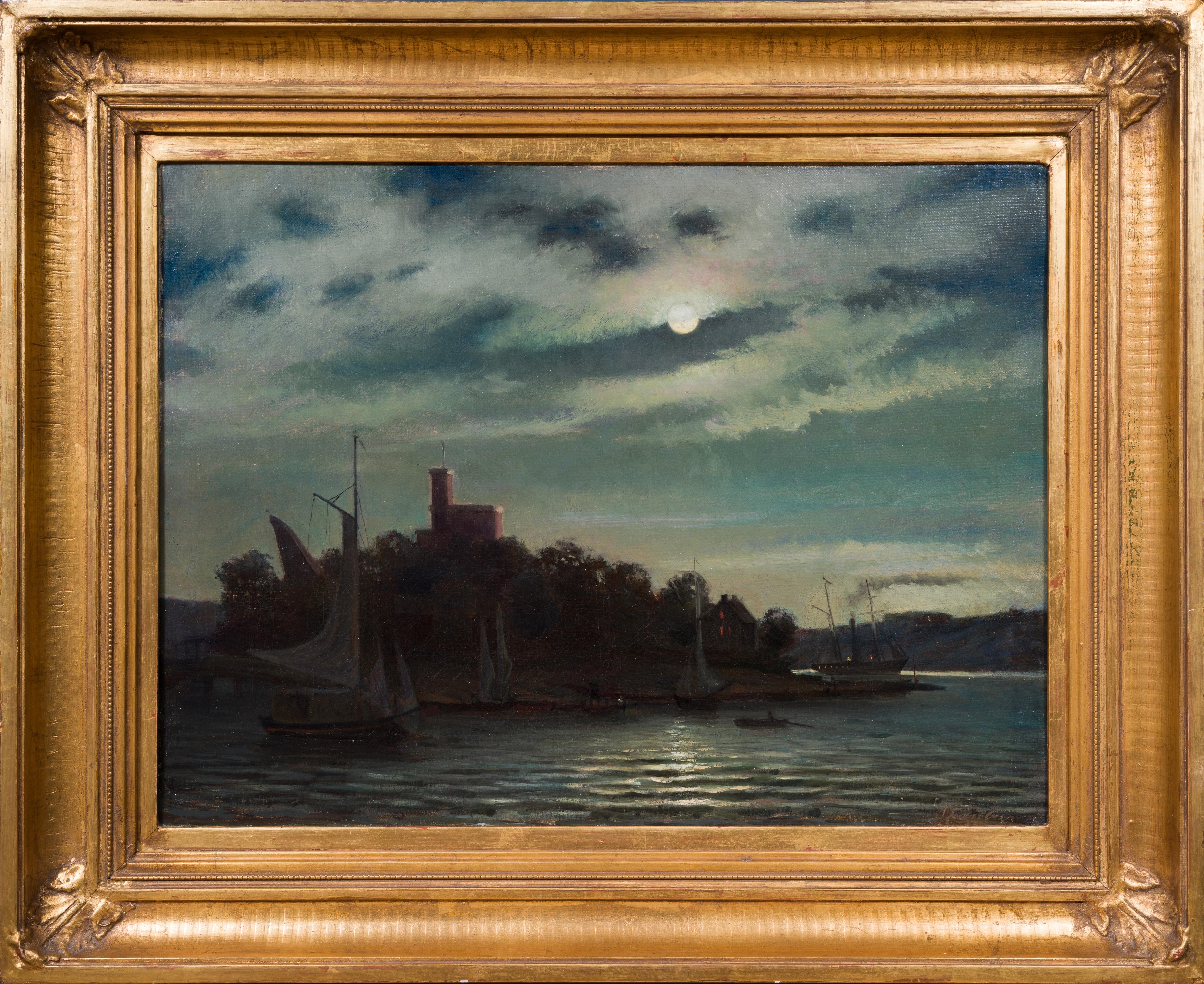 Carl Skånberg Figurative Painting - Kastellet, View of Kastellholmen from Skeppsholmen, Stockholm