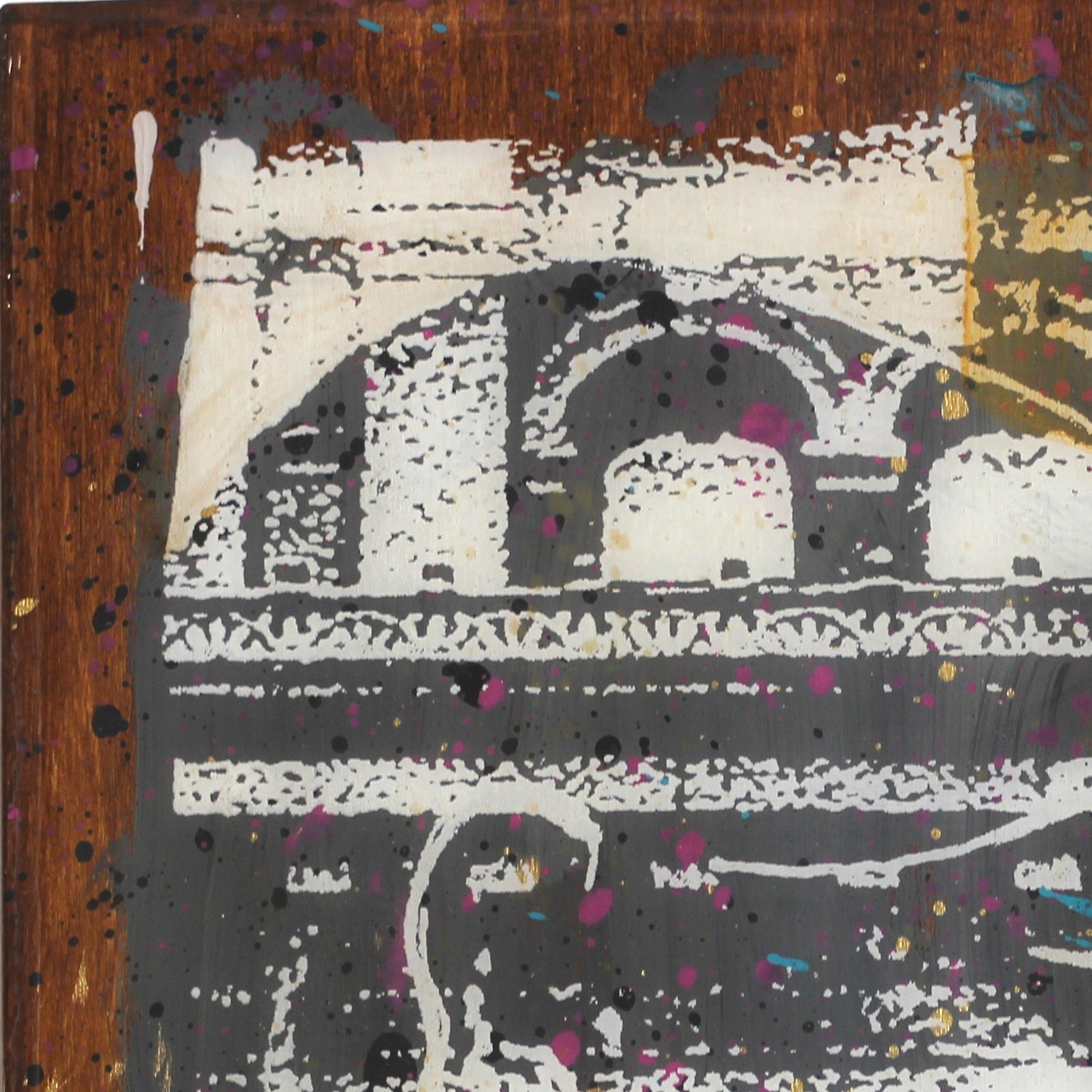 Broadway - Pittura originale a tecnica mista su pannello di Wood con resina - Painting Pop Art di Carl Smith