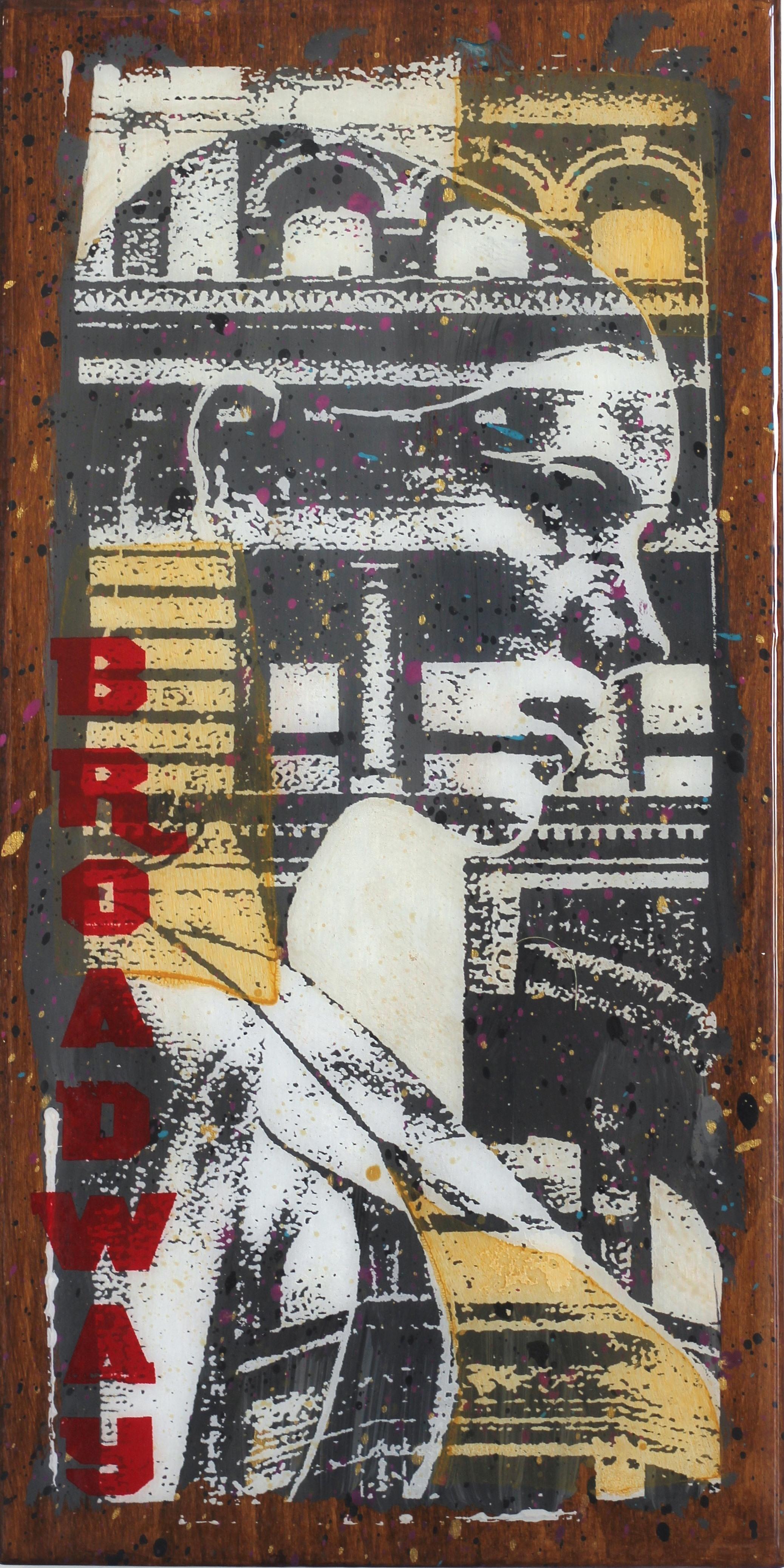 Broadway - Original Mixed Media Painting on Wood Panel with Resin