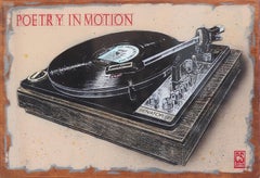 Poetry in Motion Senator - Original Mixed Media Painting Record Player 