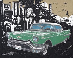 Peinture originale Cadillac California Riding High d'Elvis Presley's Green Chevy