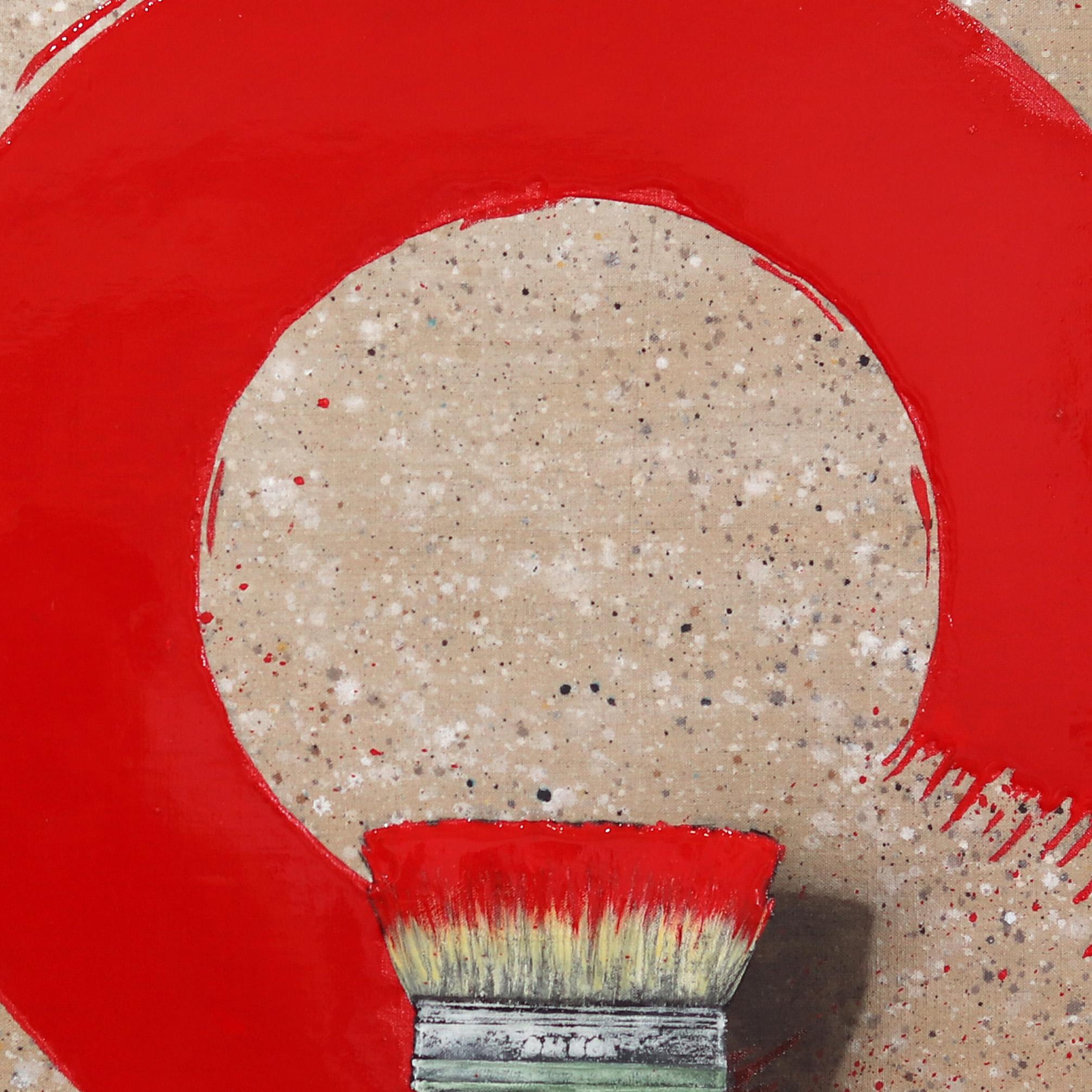 Superlativo - Original Surrealista Pincel Rojo Arte Pop sobre Lienzo en venta 3