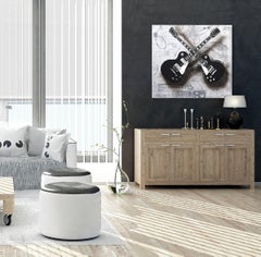 Top Apex - Original Electric Guitar Duet auf Leinwand: Eine Sonic Symphony in Art
