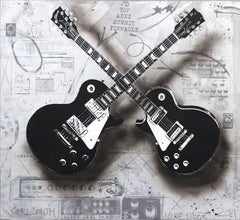 Top Apex - Original Electric Guitar Duet auf Leinwand: Eine Sonic Symphony in Art