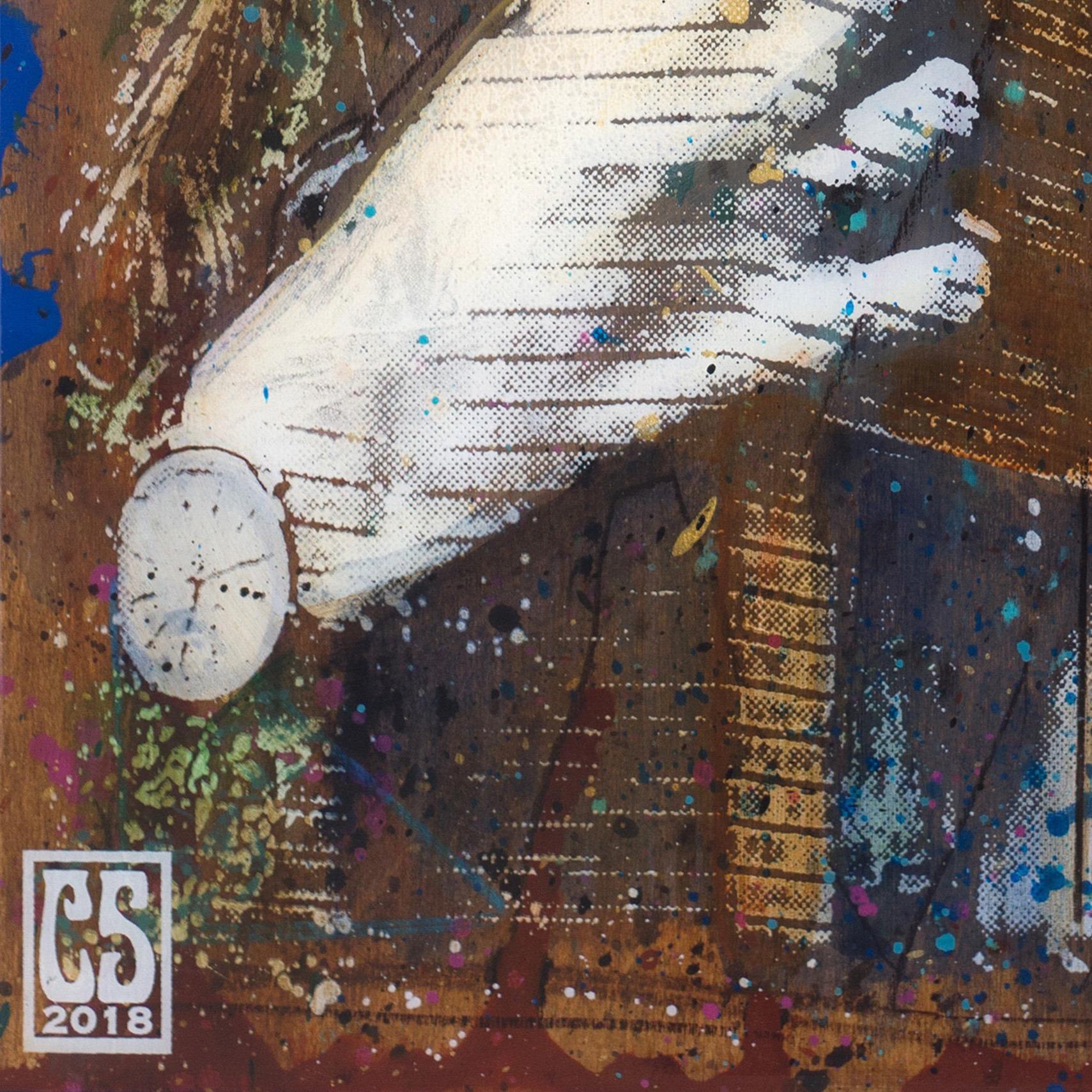 Transparent Reflection - Modern Figurative Original Mixed Media Resin Painting For Sale 2
