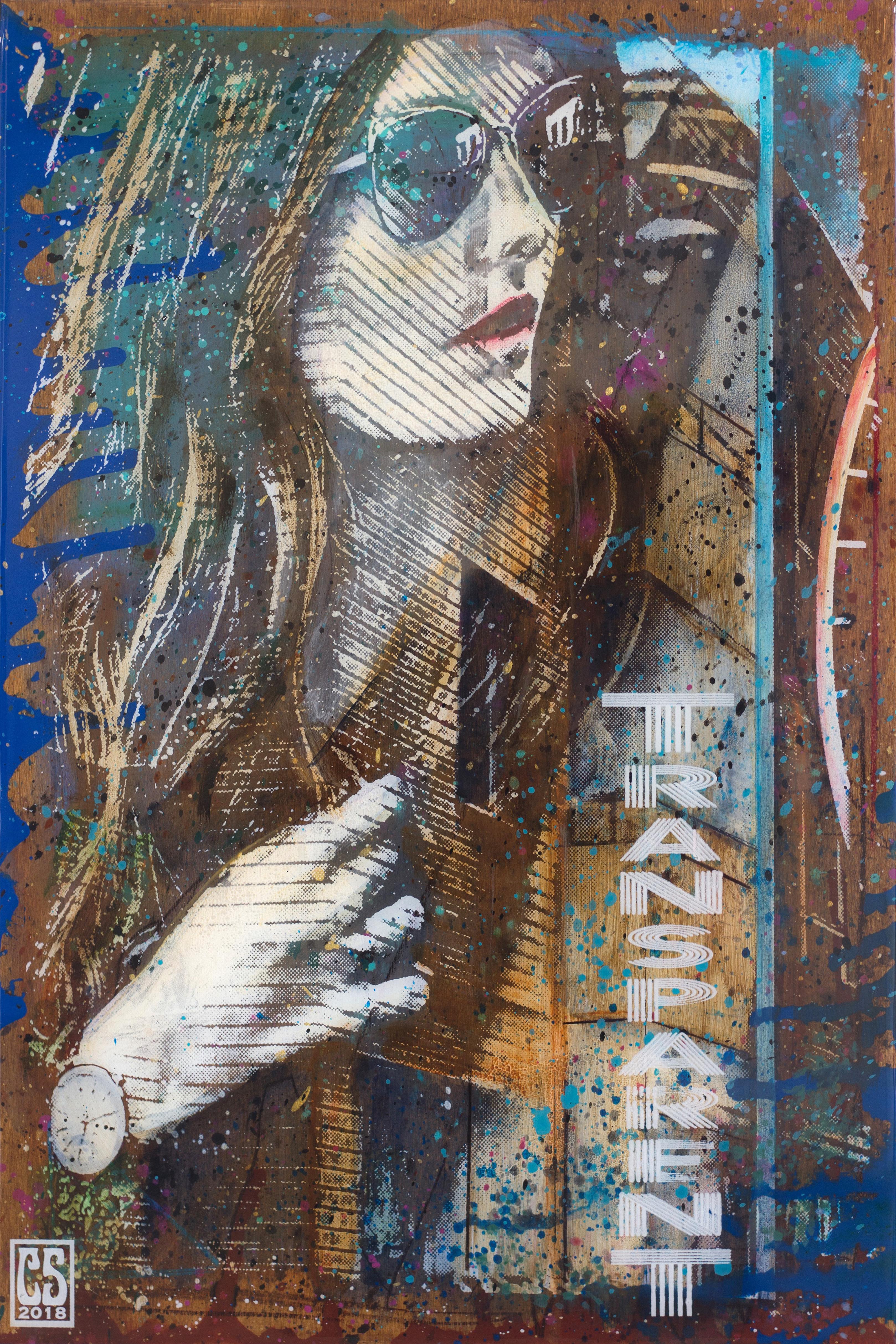 Transparent Reflection - Modern Figurative Original Mixed Media Resin Painting