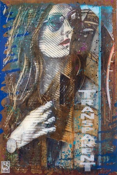 Used Transparent Reflection - Modern Figurative Original Mixed Media Resin Painting