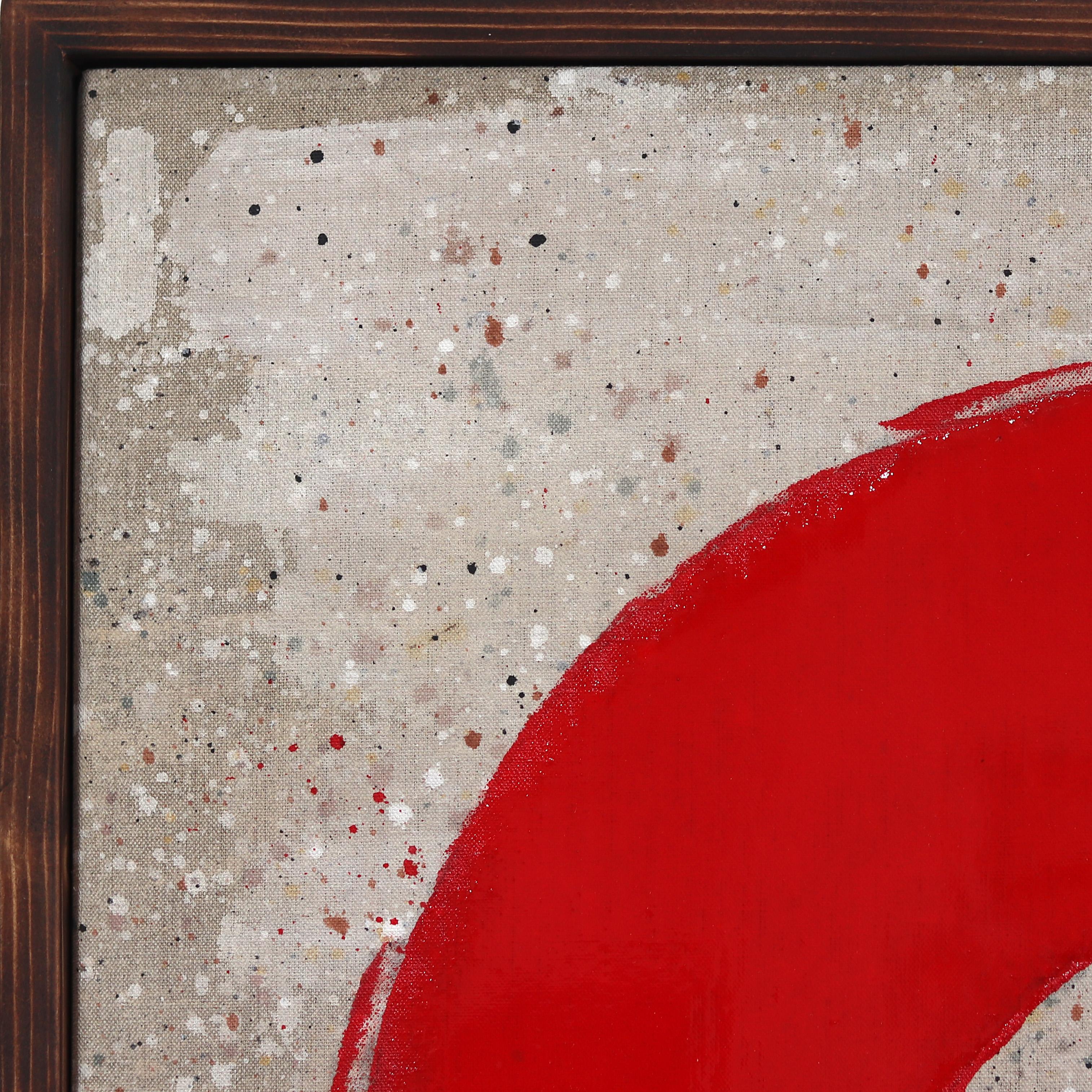 ¡Tremendo! - Original Surrealista Pincel Rojo Círculo Pop Art sobre Lienzo en venta 2