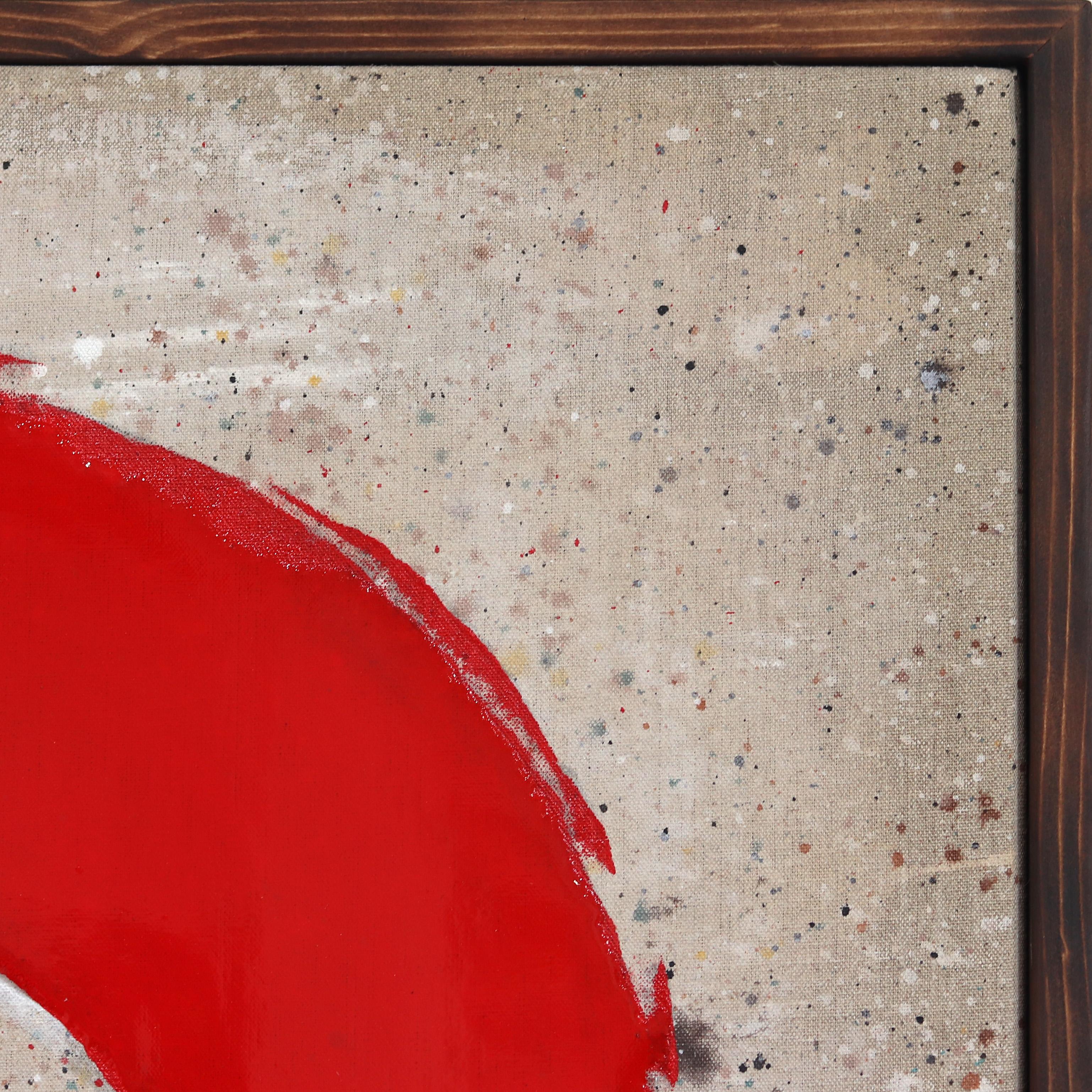 ¡Tremendo! - Original Surrealista Pincel Rojo Círculo Pop Art sobre Lienzo en venta 3