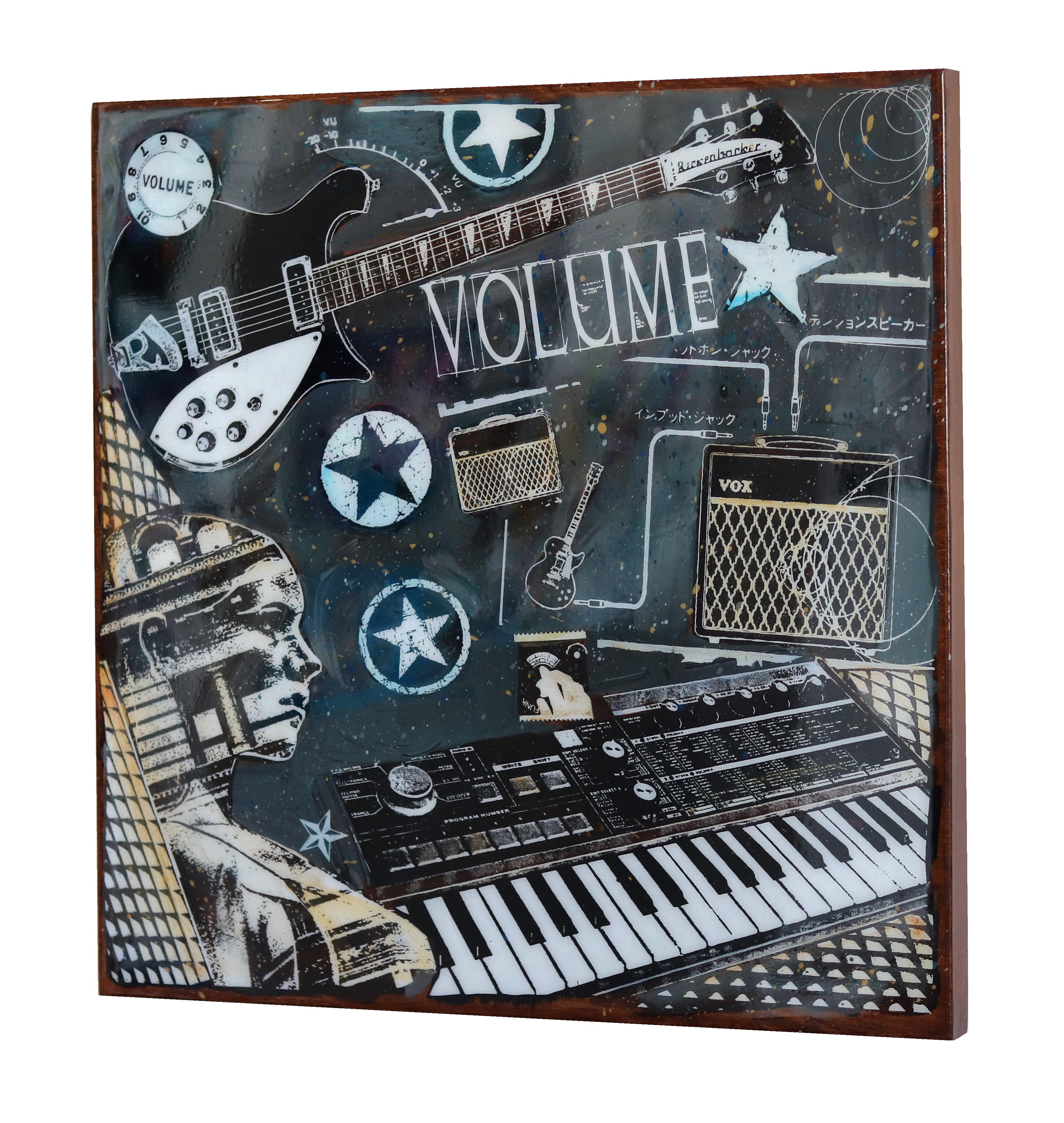 Volume ! - œuvre d'art originale, instruments de musique guitare amplifier en vente 1