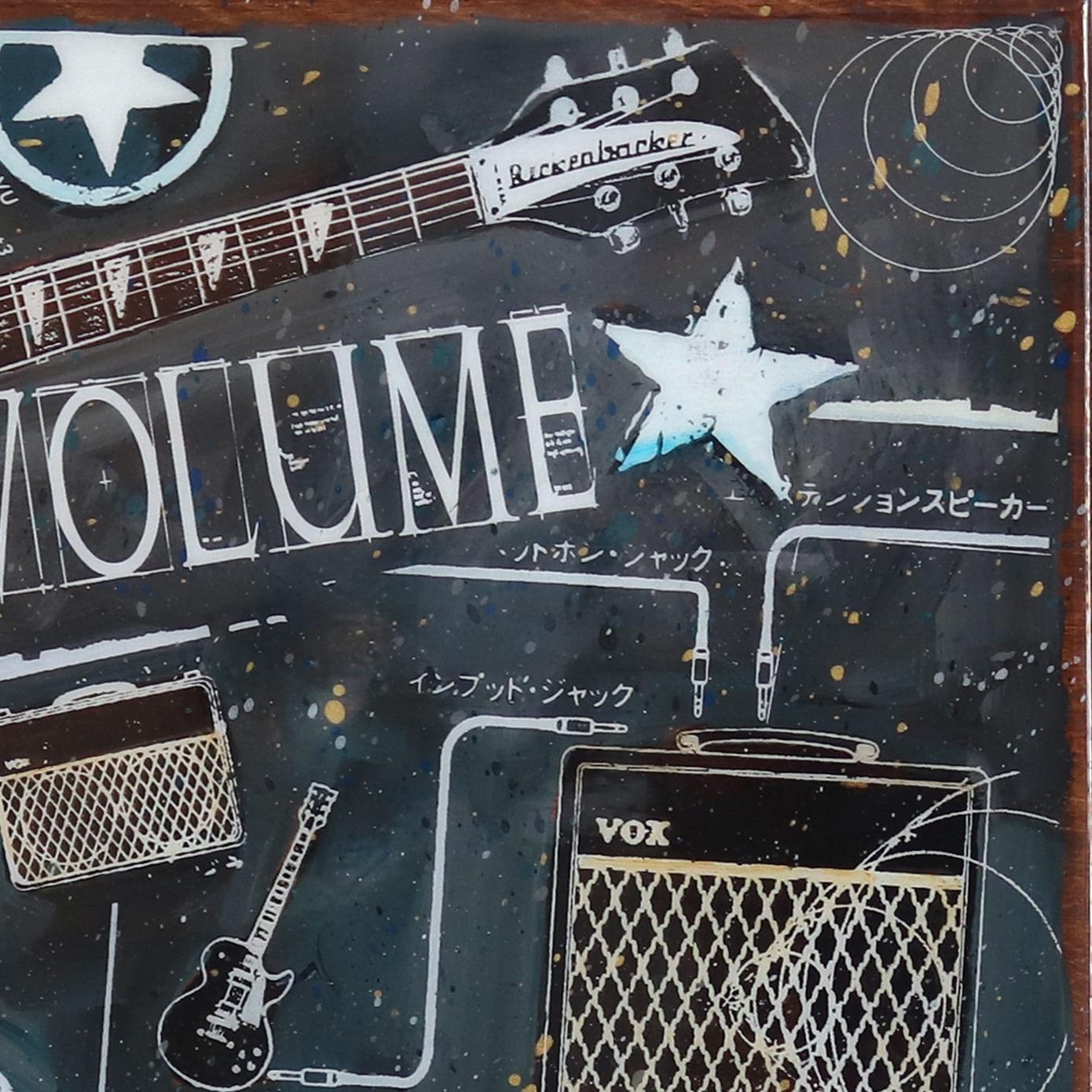 Volume! - Original Artwork Music Instruments Guitar Keyboard Amplifier Painting For Sale 1