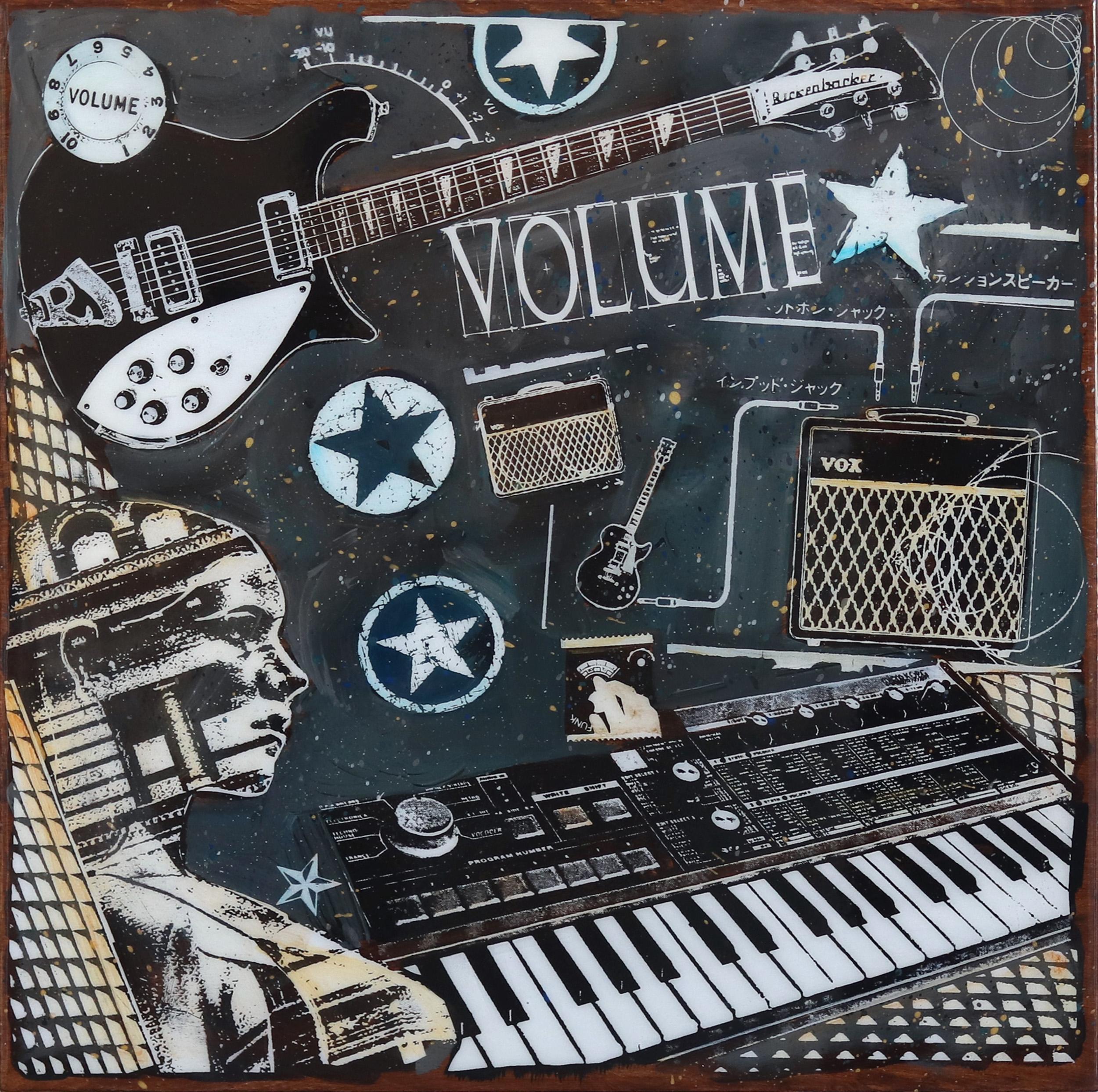 Volume! - Original Artwork Music Instruments Guitar Keyboard Amplifier Painting