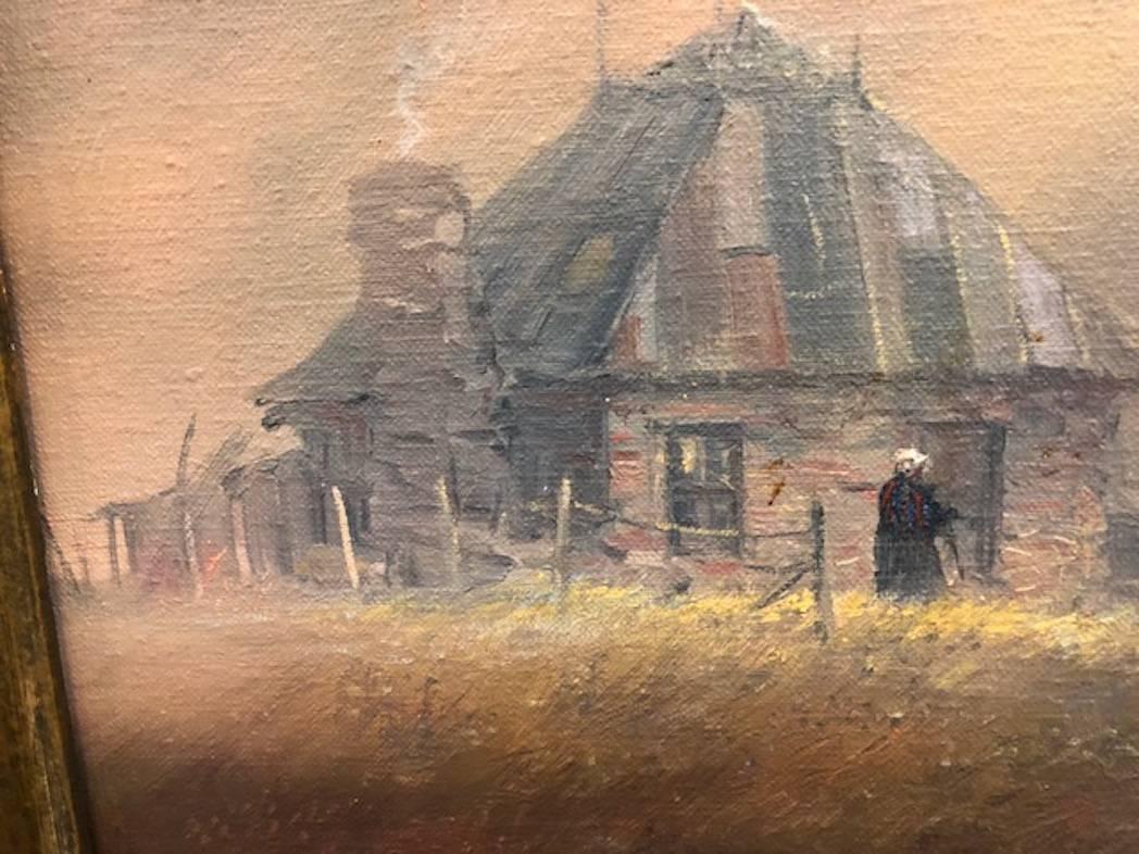 Annie's House - Brown Landscape Painting by Carl J. Smith