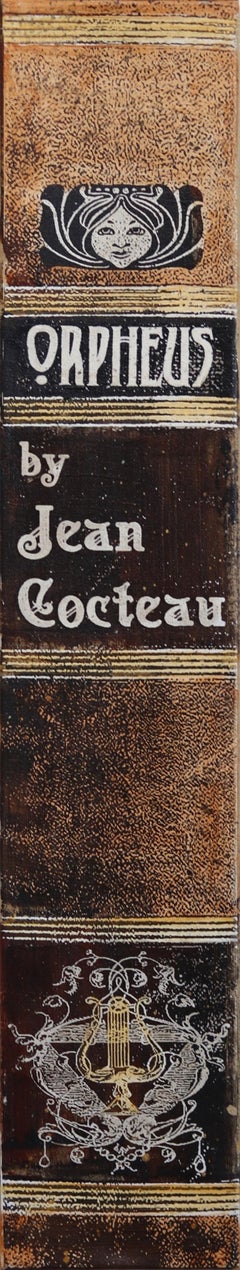 Orpheus - Jean Cocteau Antique Book Original Artwork on Canvas for Narrow Wall