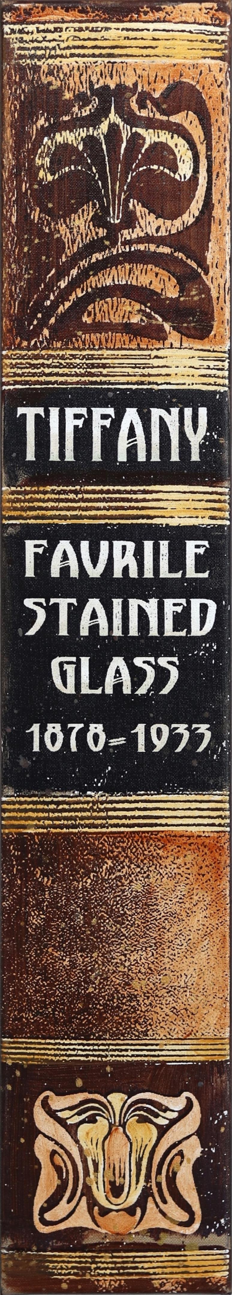 Tiffany Buntglasmalerei – Original Buchkunst auf Leinwand