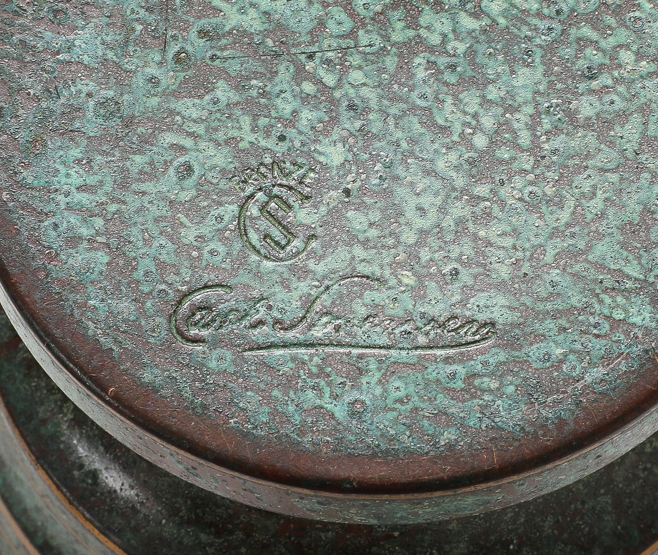 Mid-20th Century Carl Sorensen Art-deco Bronze Vases