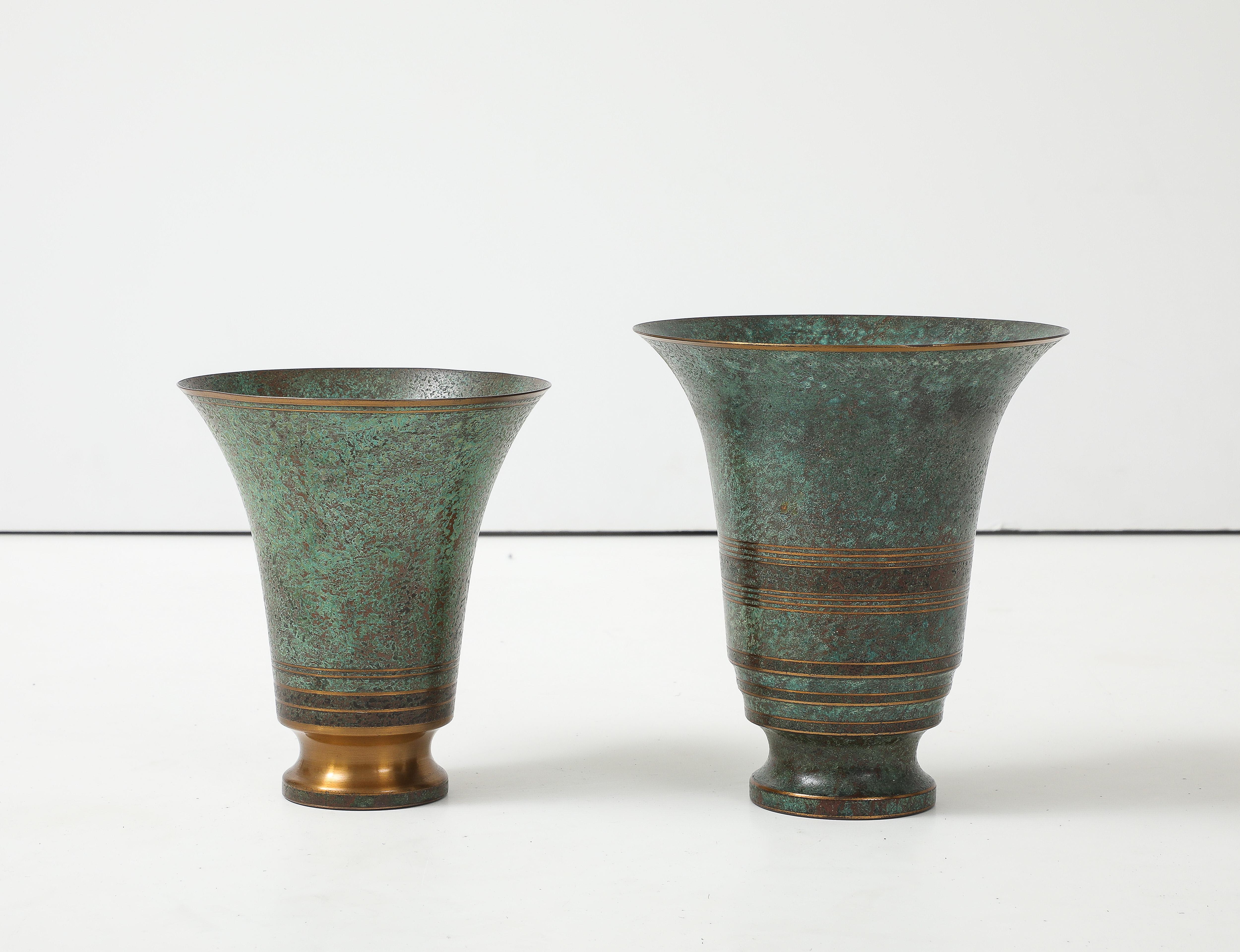 Carl Sorensen Art-deco Bronze Vases 1