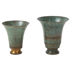 Carl Sorensen Art-deco Bronze Vases
