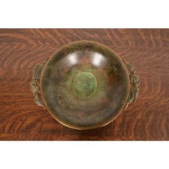 Carl Sorensen Art Deco Verdigris Bronze Centerpiece Bowl or Fruit Bowl