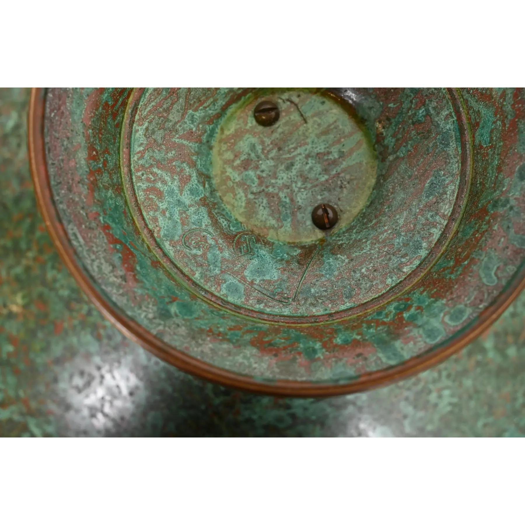 Carl Sorensen Art Deco Verdigris Bronze Footed Centerpiece Bowl or Fruit Bowl en vente 4