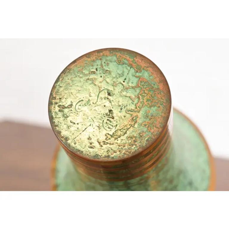 Vaso a tromba in bronzo verdastro Art Déco Carl Sorensen in vendita 4