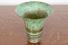 Carl Sorensen Art Deco Verdigris Bronze Vase, Early 20th Century