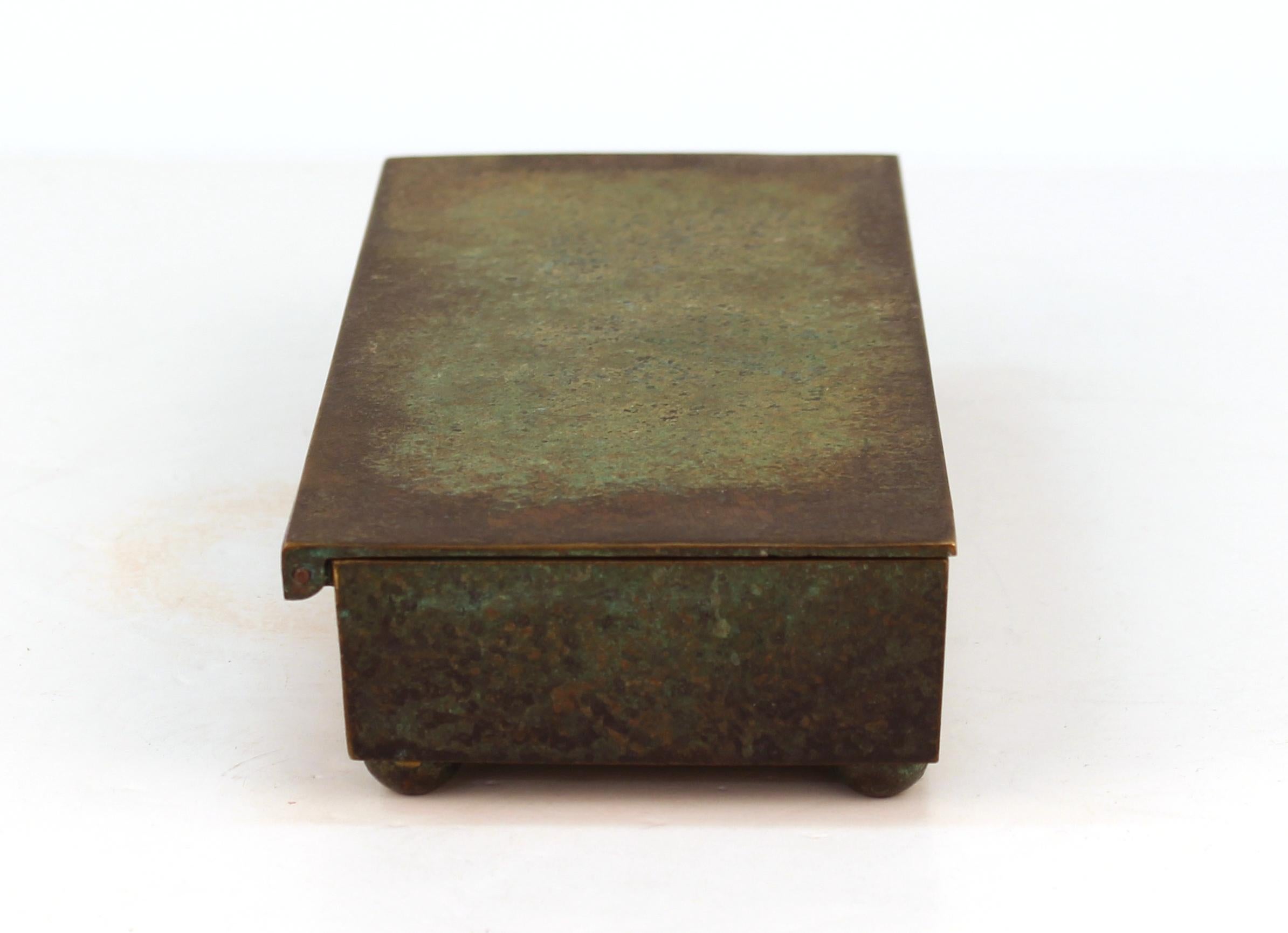 20th Century Carl Sorensen Arts & Crafts Verdigris Bronze Box