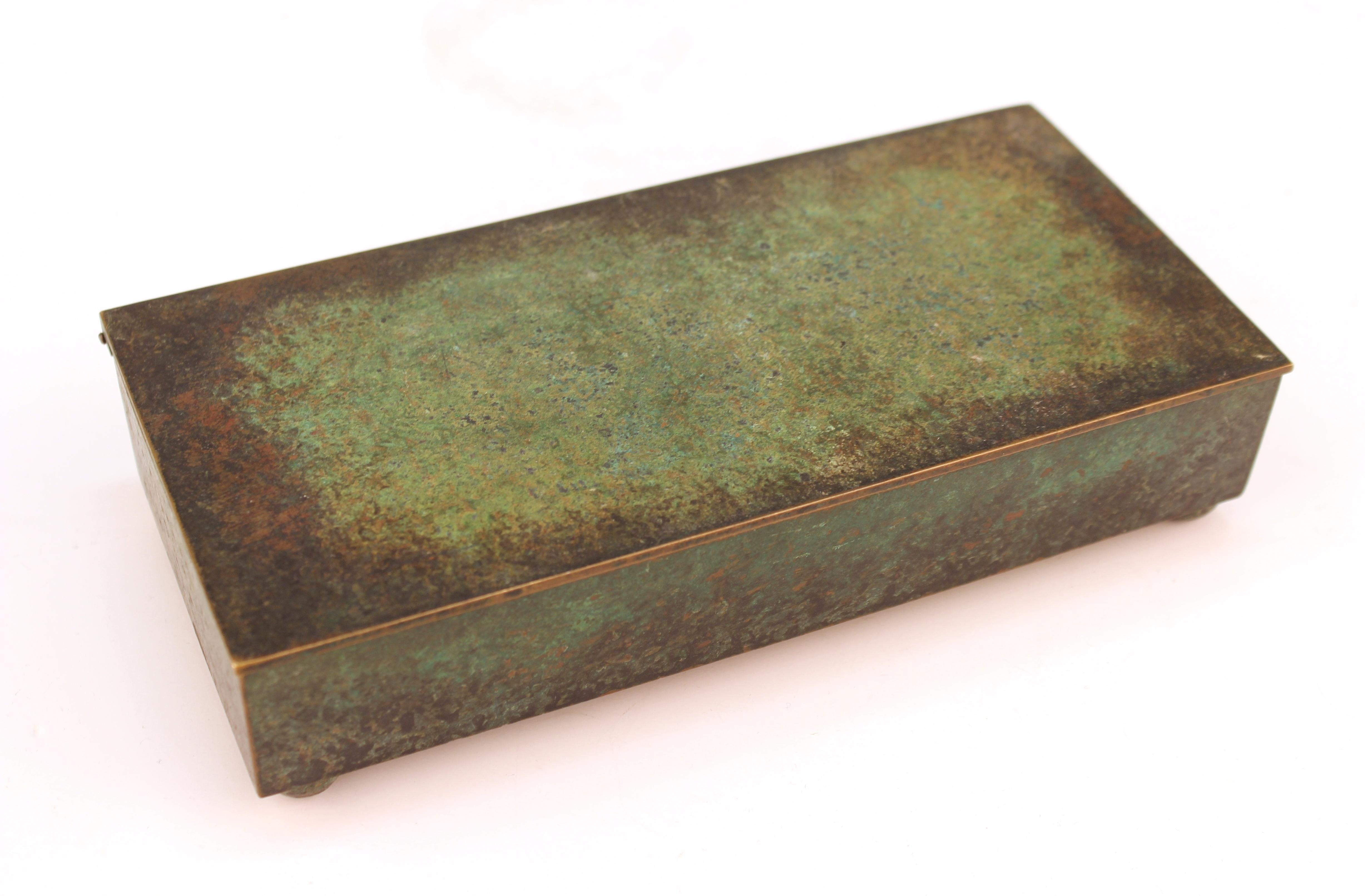 Carl Sorensen Arts & Crafts Verdigris Bronze Box 1