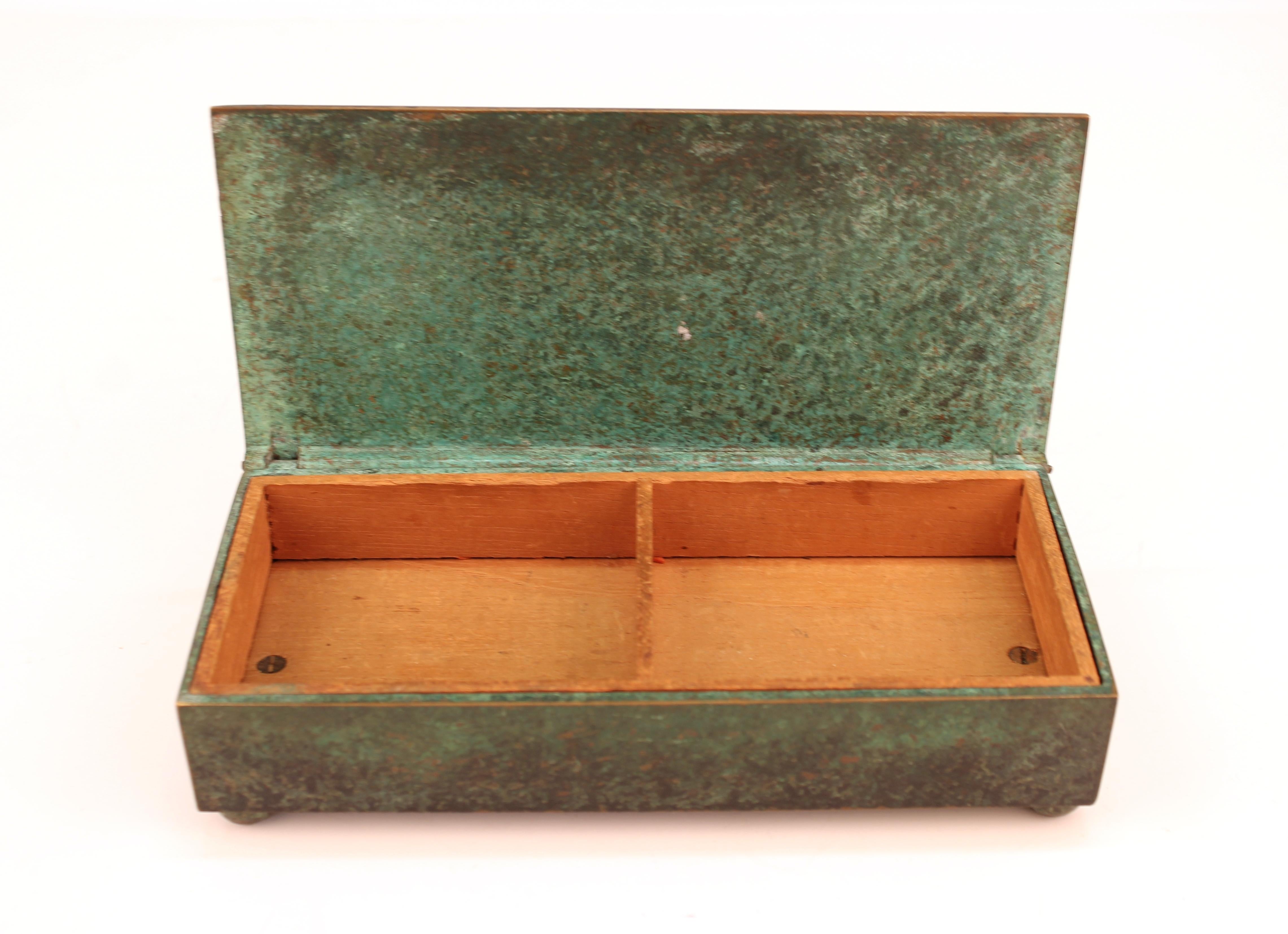 Carl Sorensen Arts & Crafts Verdigris Bronze Box 2