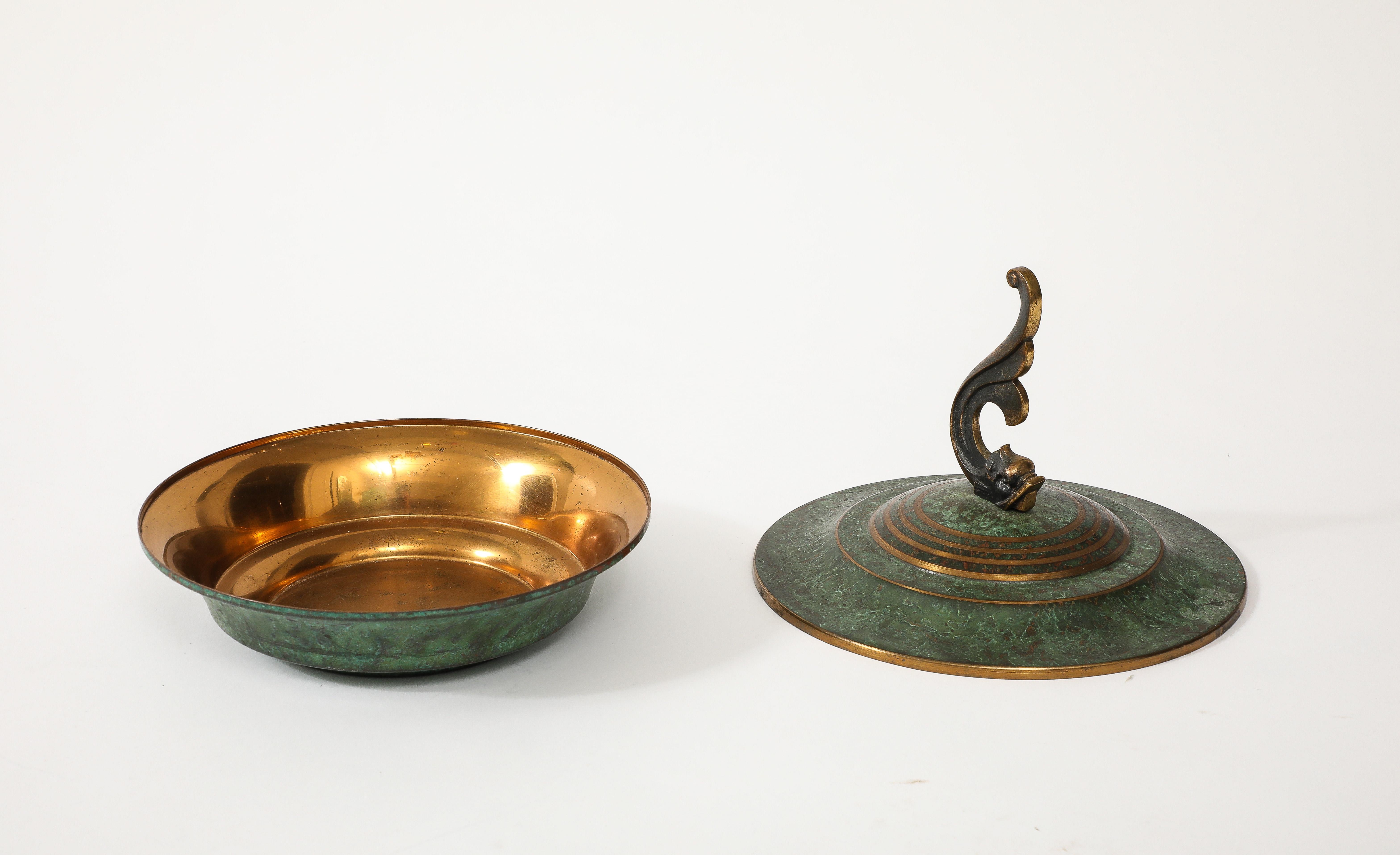 Carl Sorensen Bronze Bowl  With Lid For Sale 4