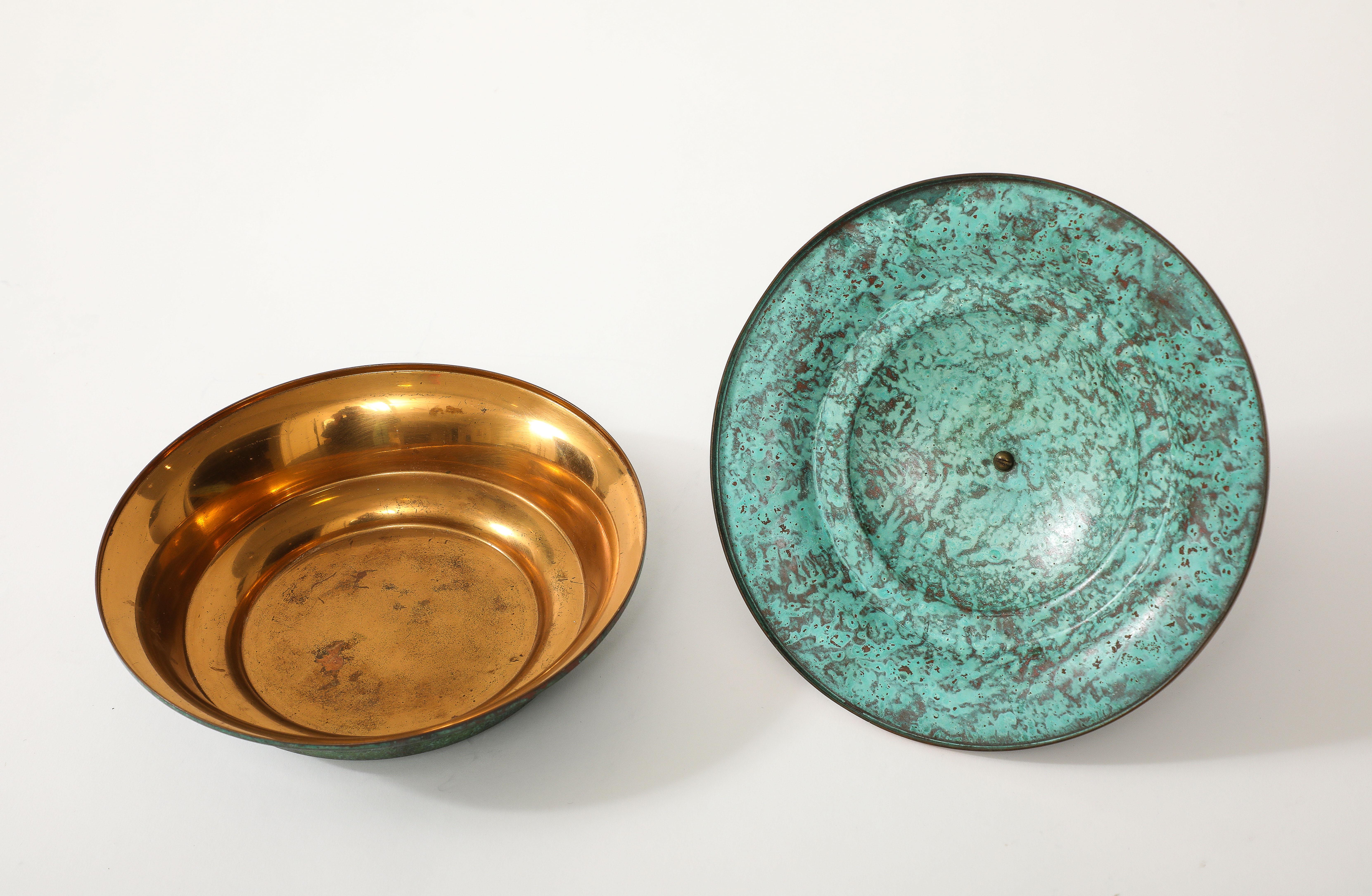 Carl Sorensen Bronze Bowl  With Lid In Good Condition In New York, NY