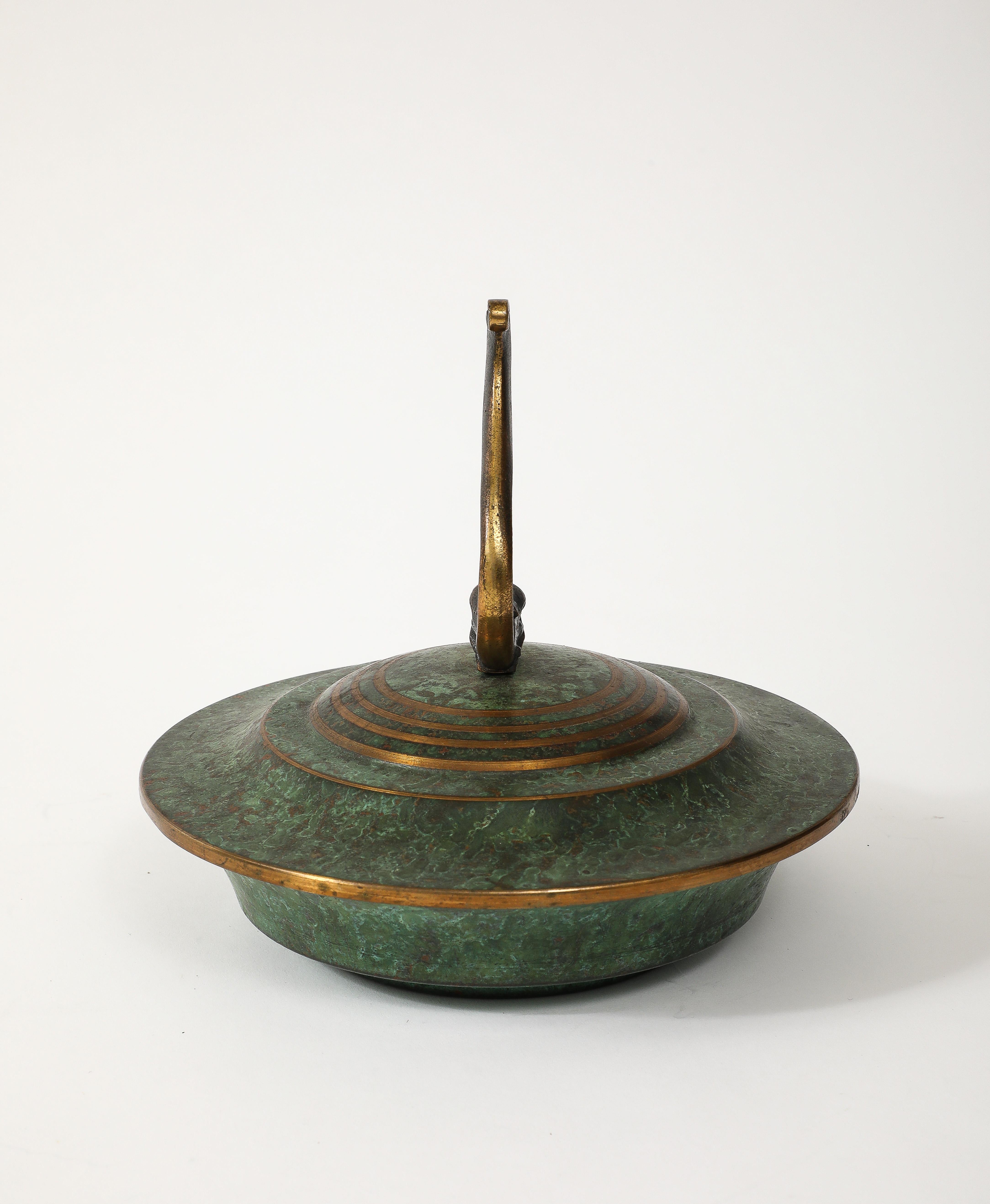 Mid-20th Century Carl Sorensen Bronze Bowl  With Lid