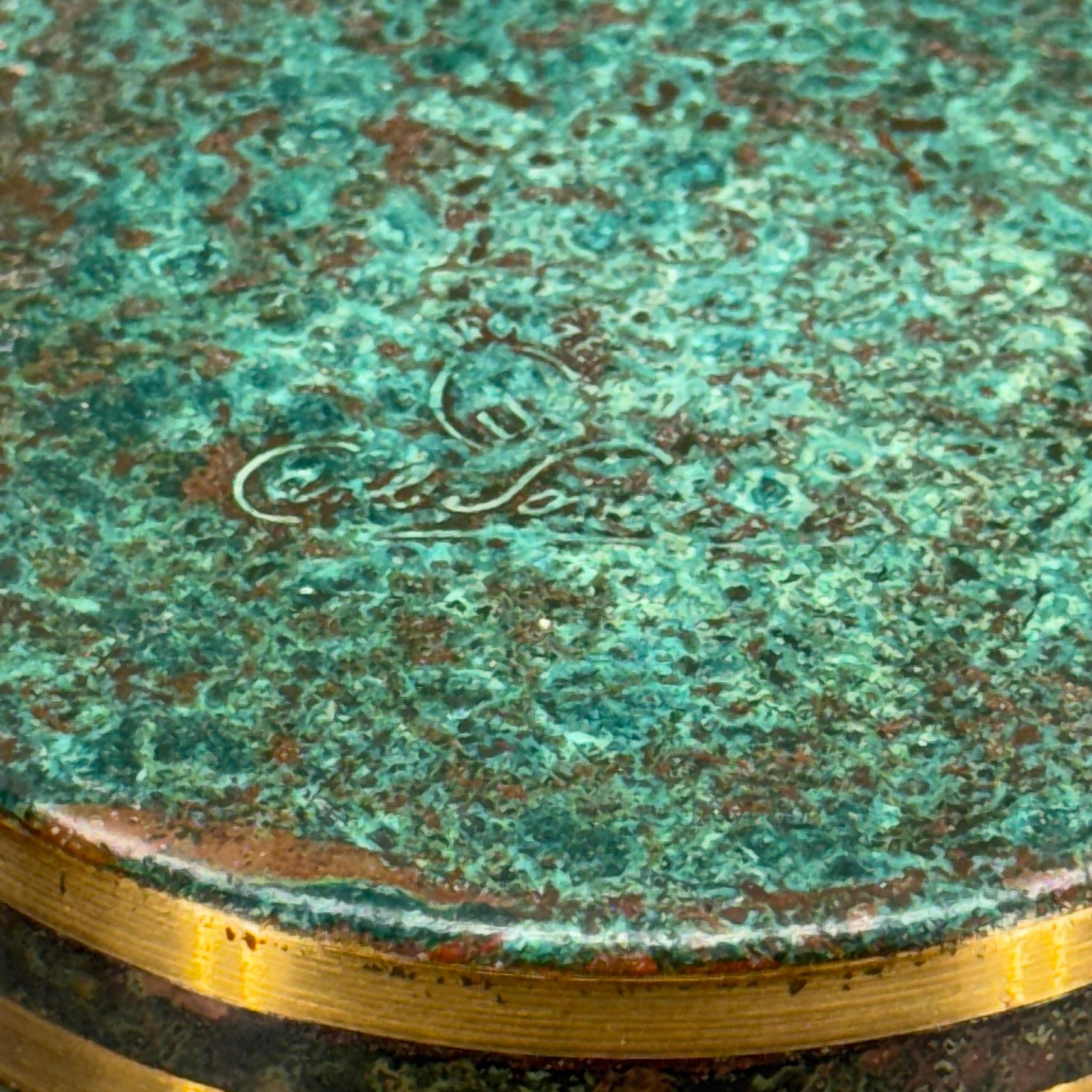 Fatto a mano Vaso in bronzo patinato Carl Sorensen Firmato in vendita