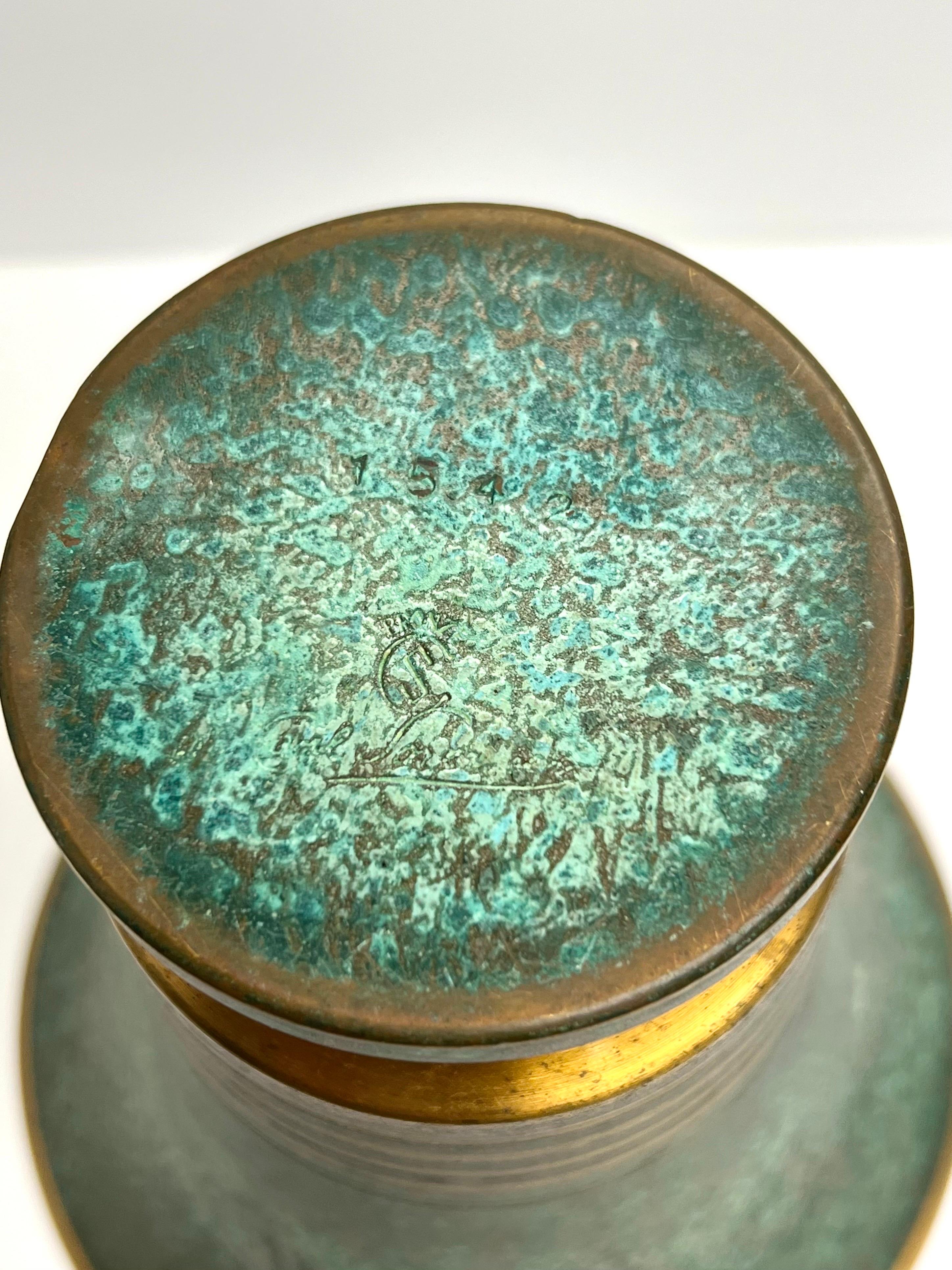 Carl Sorensen Bronze Verdigris Patinated Art Deco Vase 3