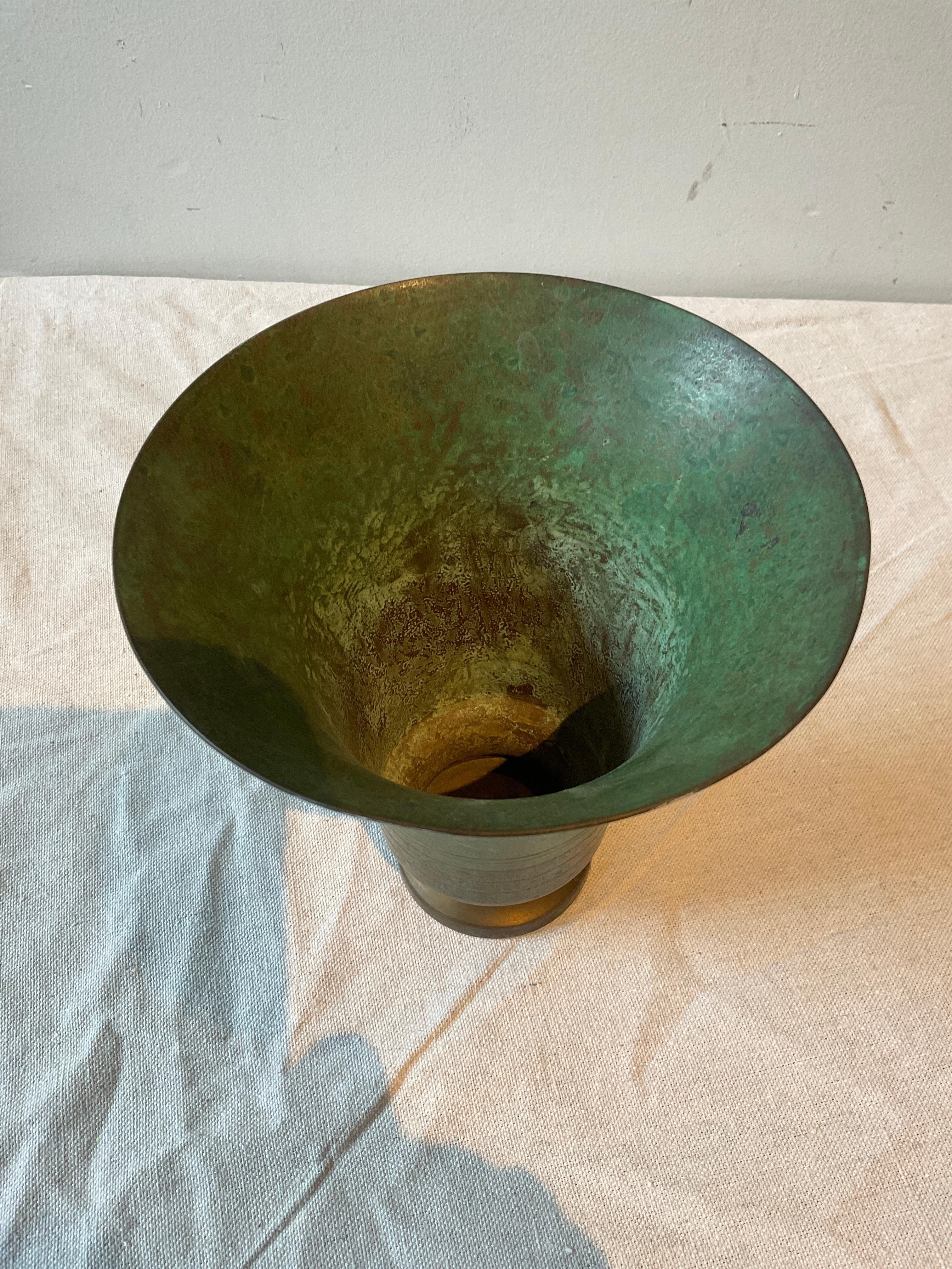 1960s Patinated bronze vase by Carl Sorensen.