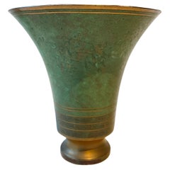 Carl Sorensen Patinated  Bronze Vase Signed