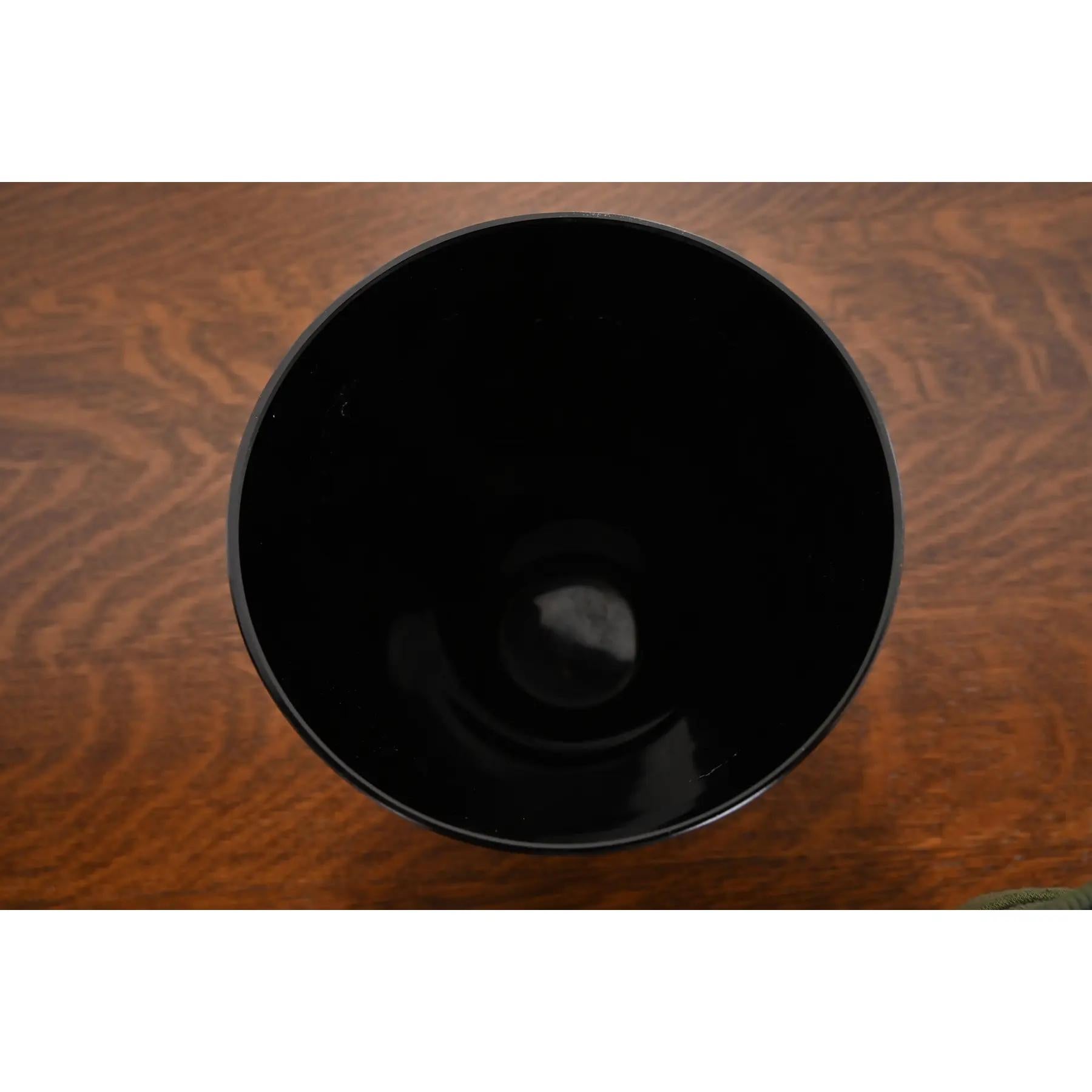 Carl Sorensen Style Art Deco Black and Gold Art Glass Vase, Circa 1930s In Good Condition In South Bend, IN