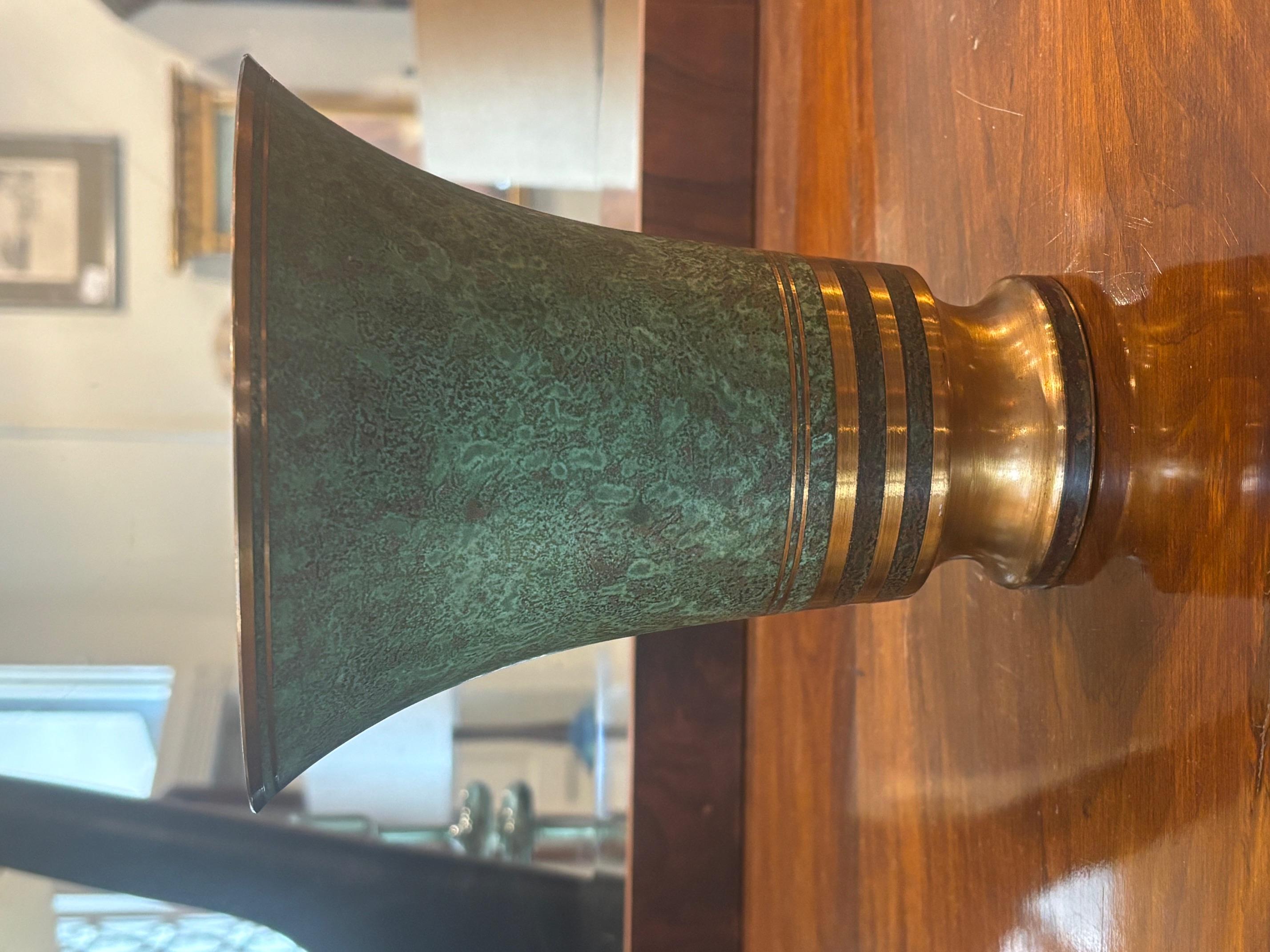 Hammered Carl Sorensen Vase- signed and immaculate condition and patina